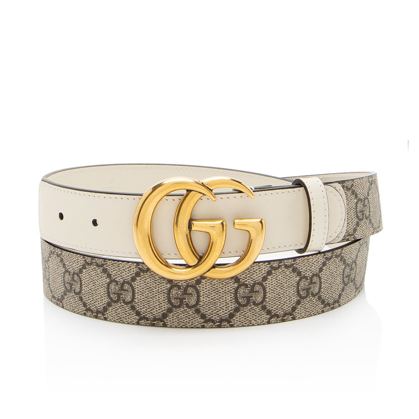 Gucci GG Supreme GG Marmont Thin Leather Canvas White Brown Accessory