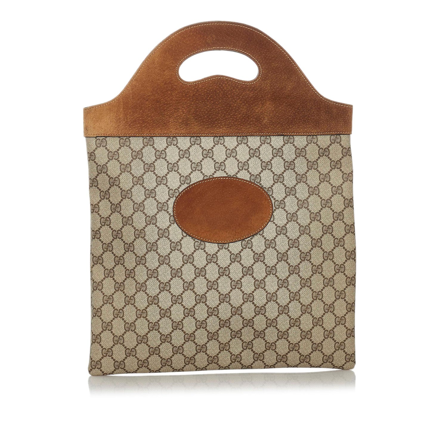 Gucci GG Supreme SHG Canvas Calf Brown Satchel Bag