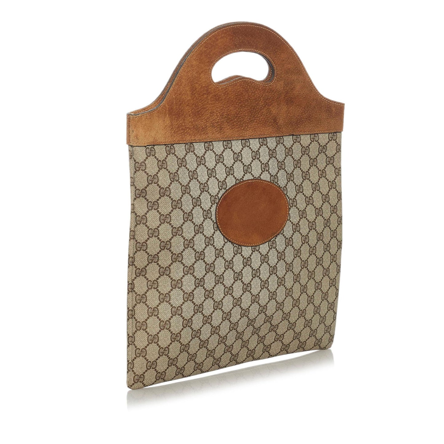Gucci GG Supreme SHG Canvas Calf Brown Satchel Bag