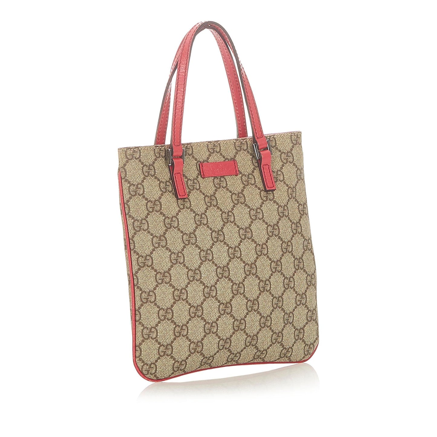 Gucci GG Supreme SHG Canvas Calf Brown Pink Satchel Bag Handbag Shg
