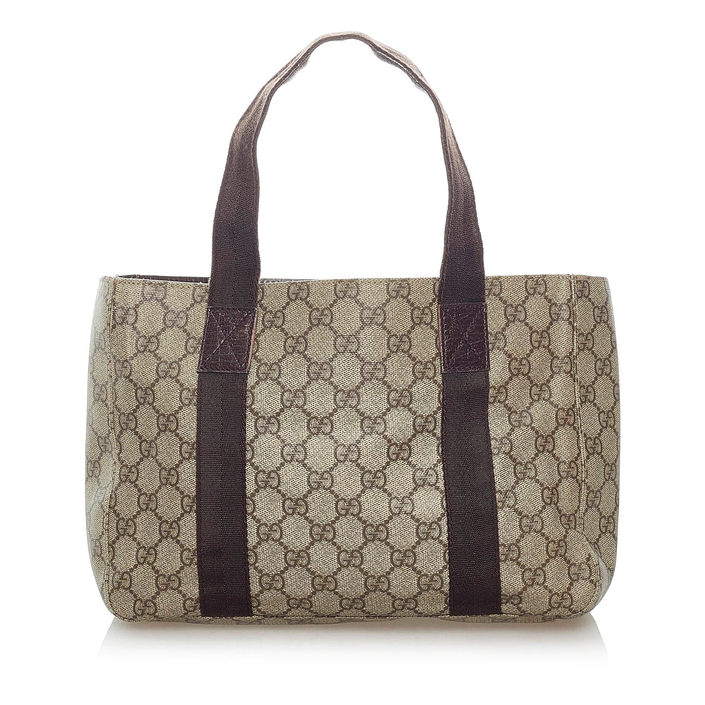 Gucci GG Supreme SHG Canvas Brown Satchel Bag