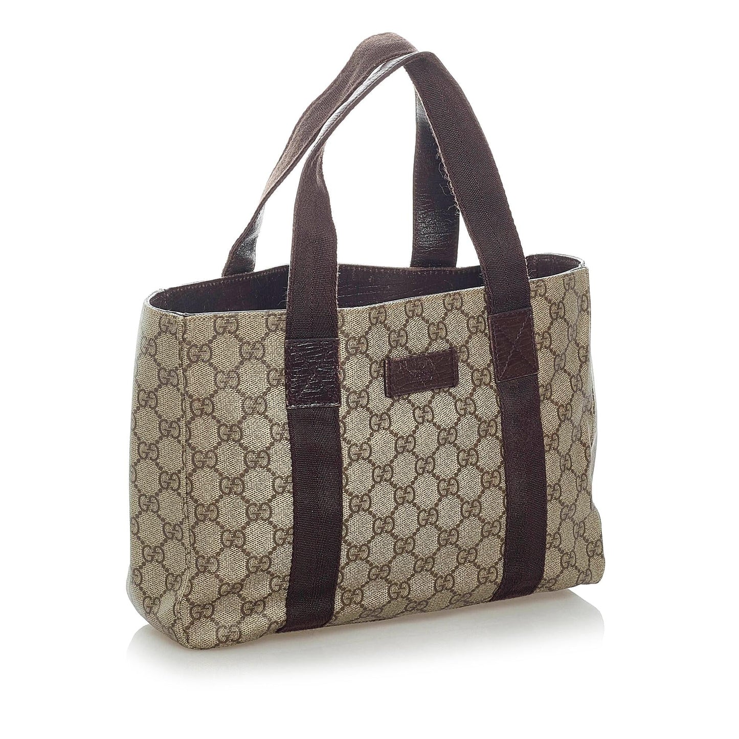 Gucci GG Supreme SHG Canvas Brown Satchel Bag