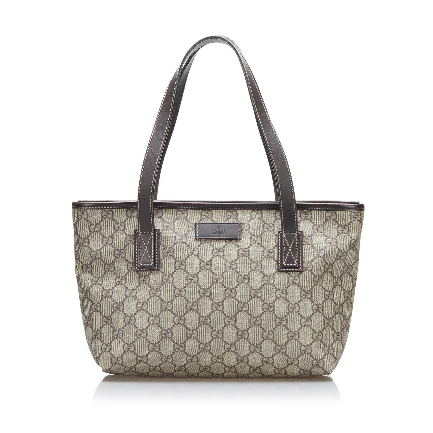 Gucci GG Supreme SHG-HWPonY Canvas Calf Brown Satchel Bag