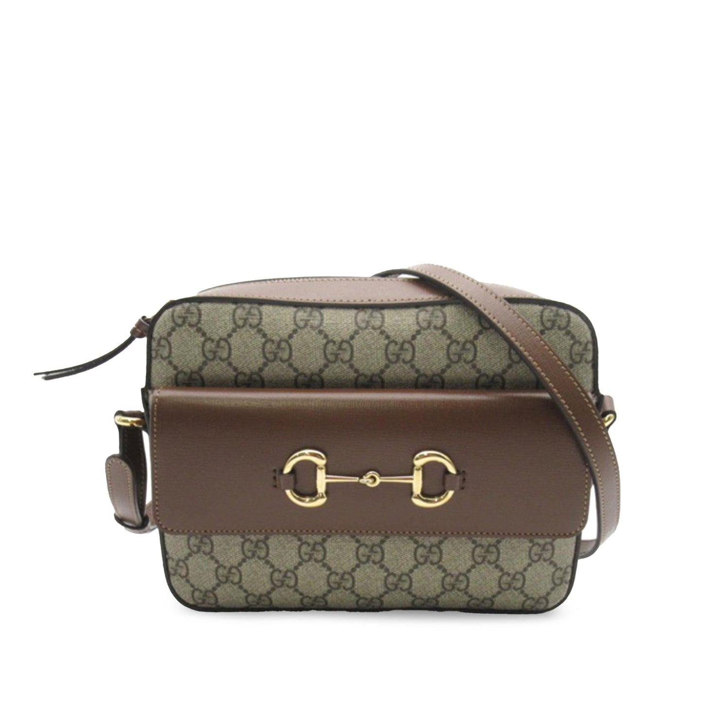 Gucci GG Supreme Horsebit SHG-jG3J3x Canvas Brown Crossbody Bag