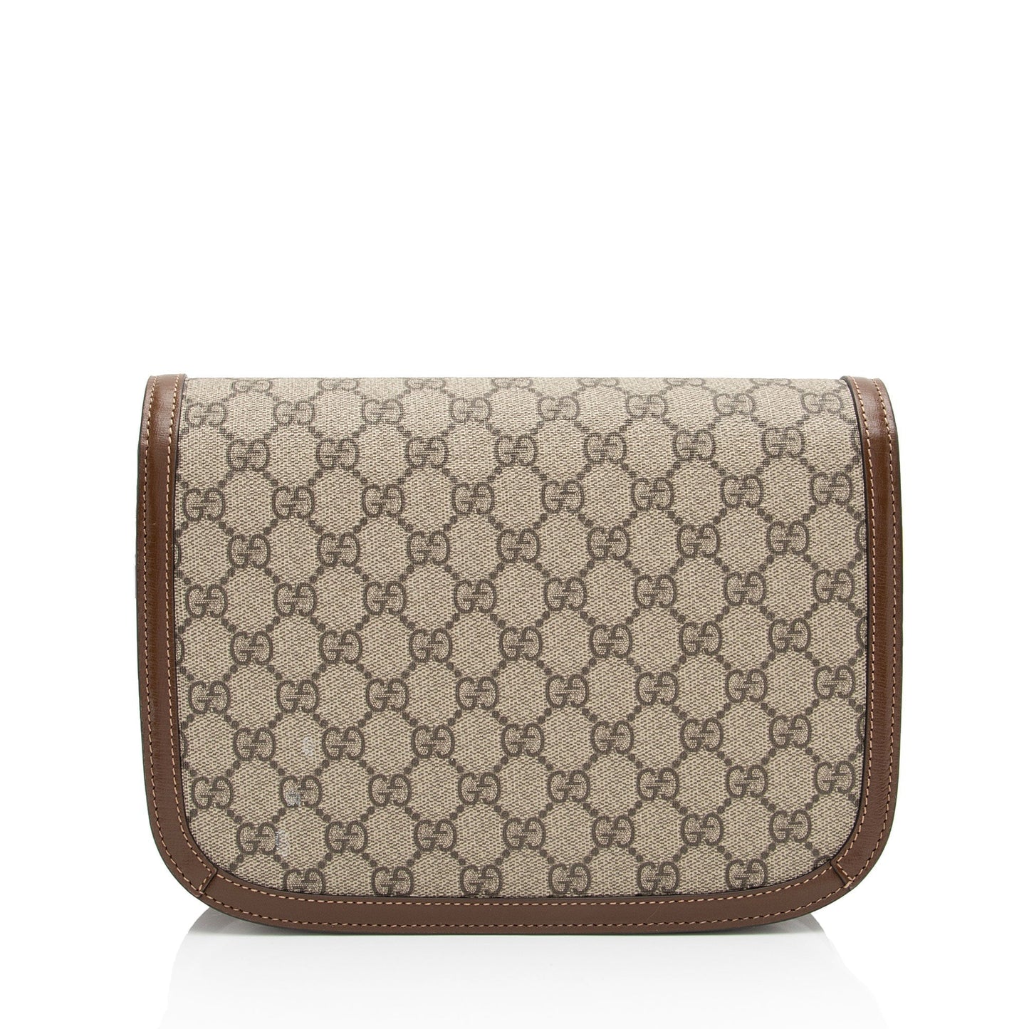 Gucci GG Supreme Horsebit SHF-cQUglM Leather Canvas Brown Beige Crossbody Bag