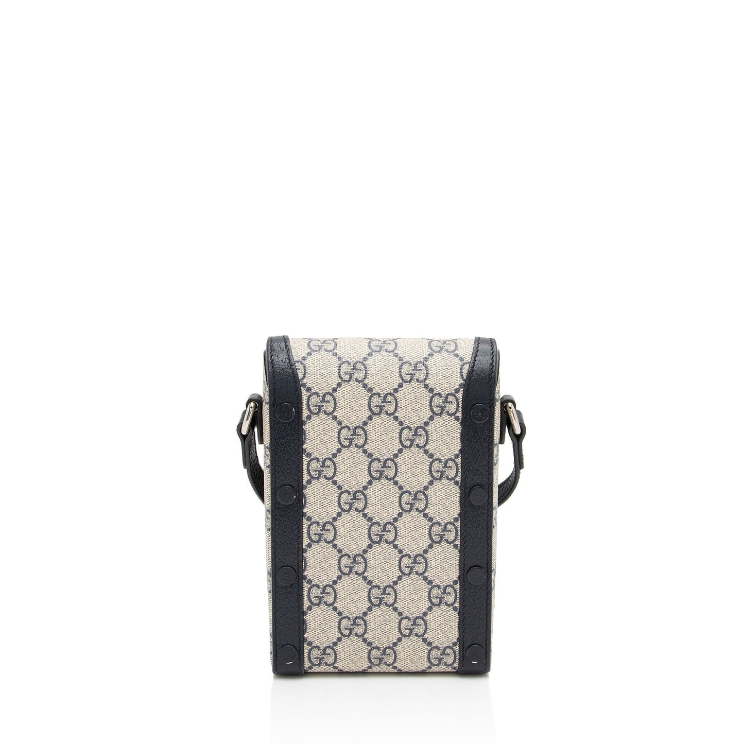 Gucci GG Supreme Horsebit Vertical SHF-QFKbub Leather Canvas Beige Blue Crossbody Bag