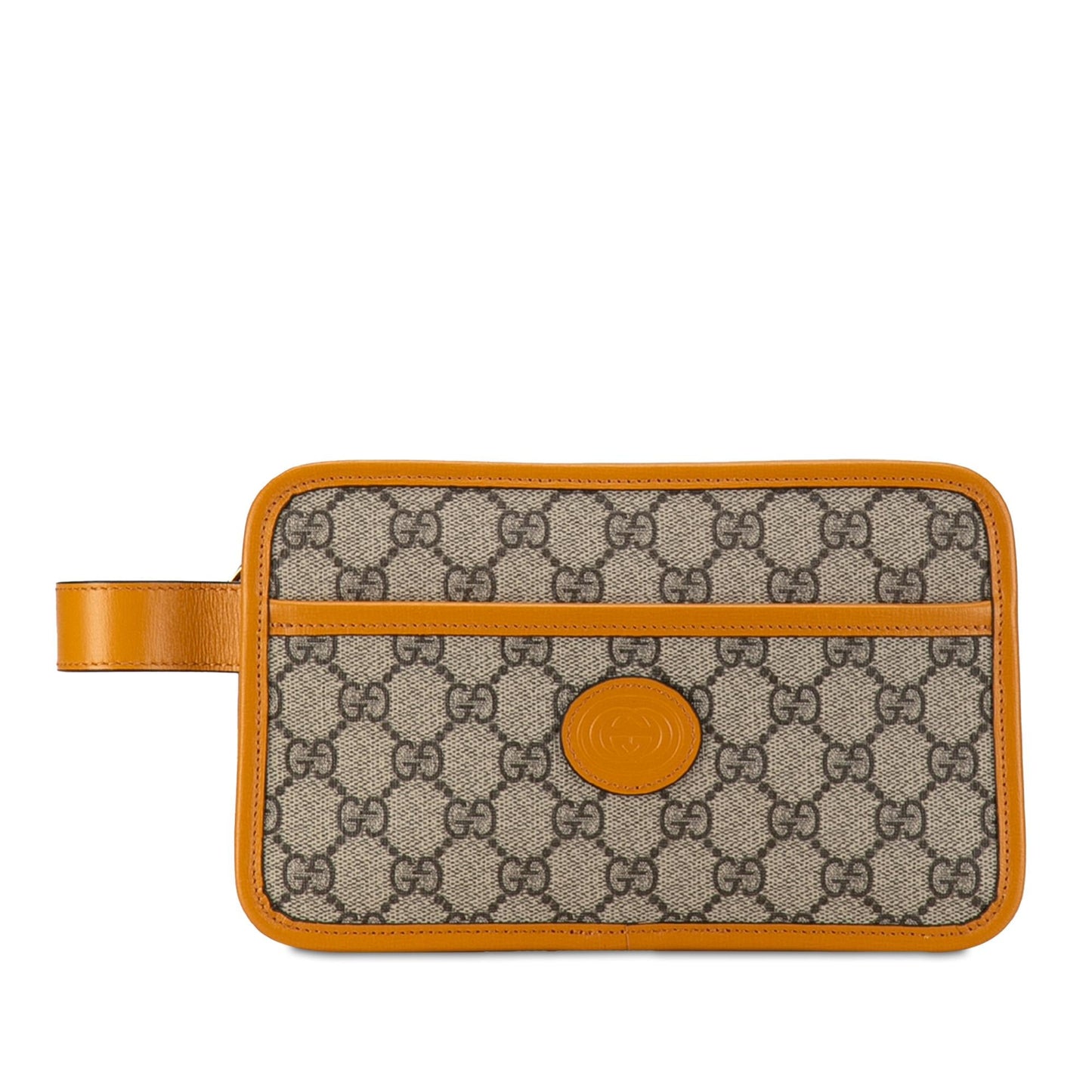 Gucci GG Supreme Interlocking G SHG-d5SKs0 Canvas Calf Brown Clutch Bag
