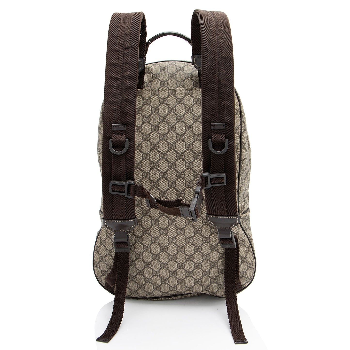 Gucci GG Supreme Interlocking G Backpack Leather Canvas Nylon Brown Shoulder Bag Shf Qigfpu