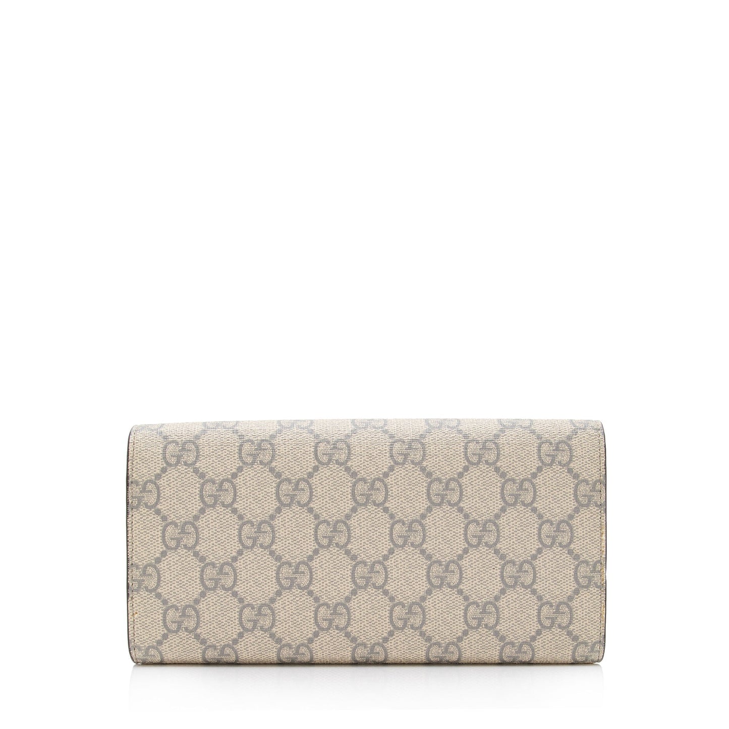Gucci GG Supreme Interlocking G Wallet Leather Canvas Beige Grey Shoulder Bag