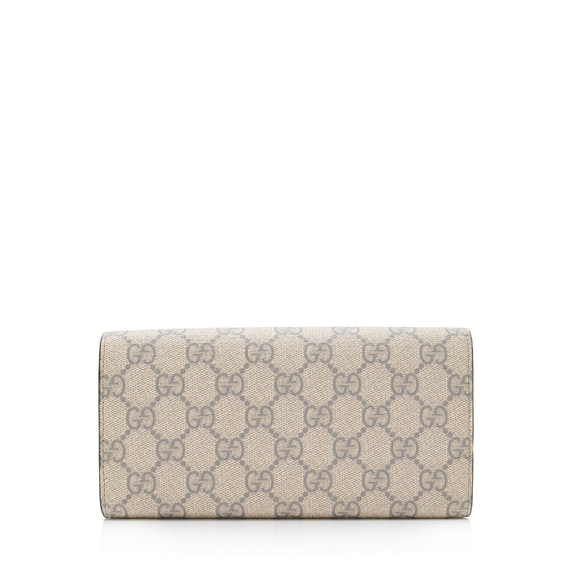 Gucci GG Supreme Interlocking G Wallet Leather Canvas Beige Grey Shoulder Bag