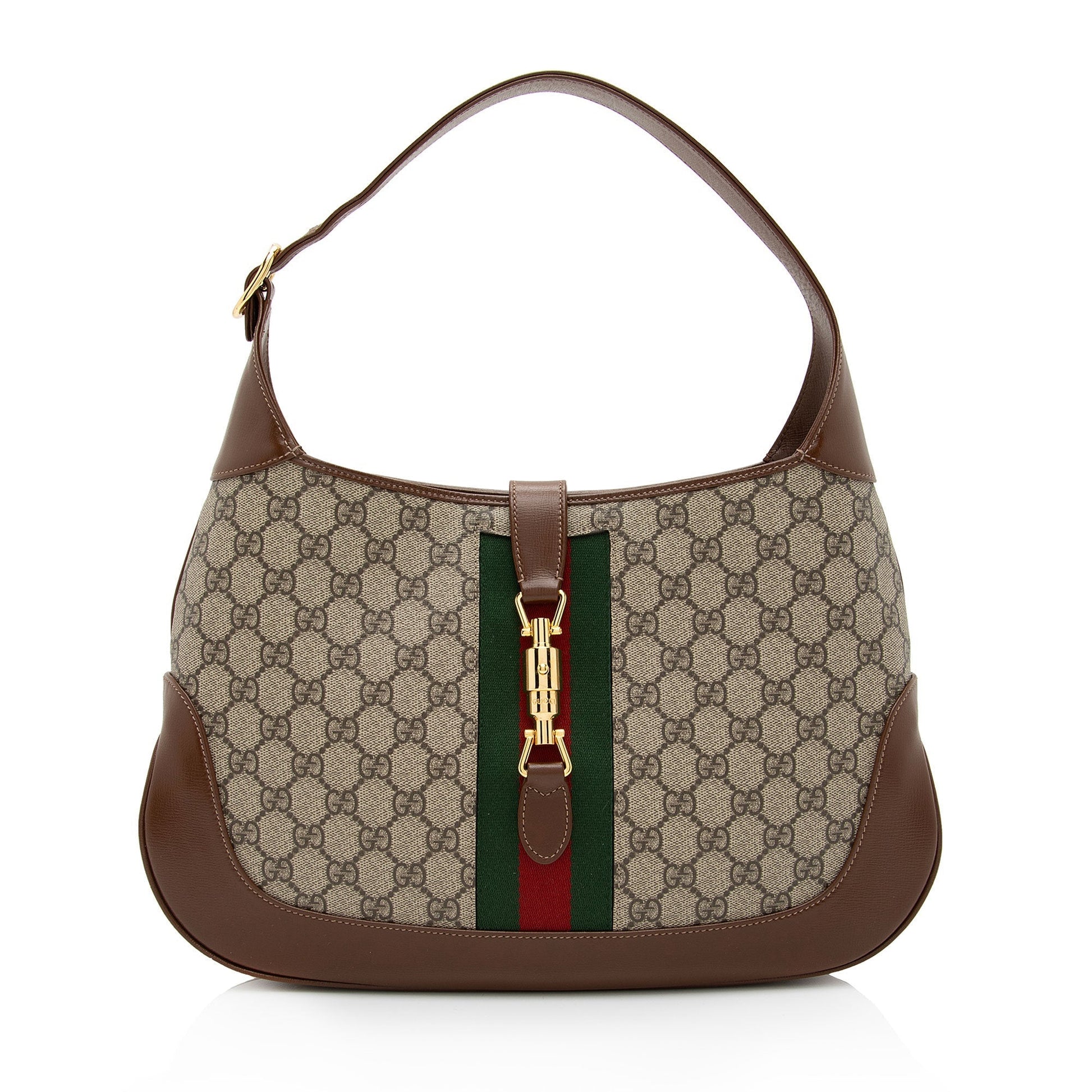 Gucci GG Supreme Jackie SHF-TnWsAF Leather Canvas Nylon Brown Crossbody Bag