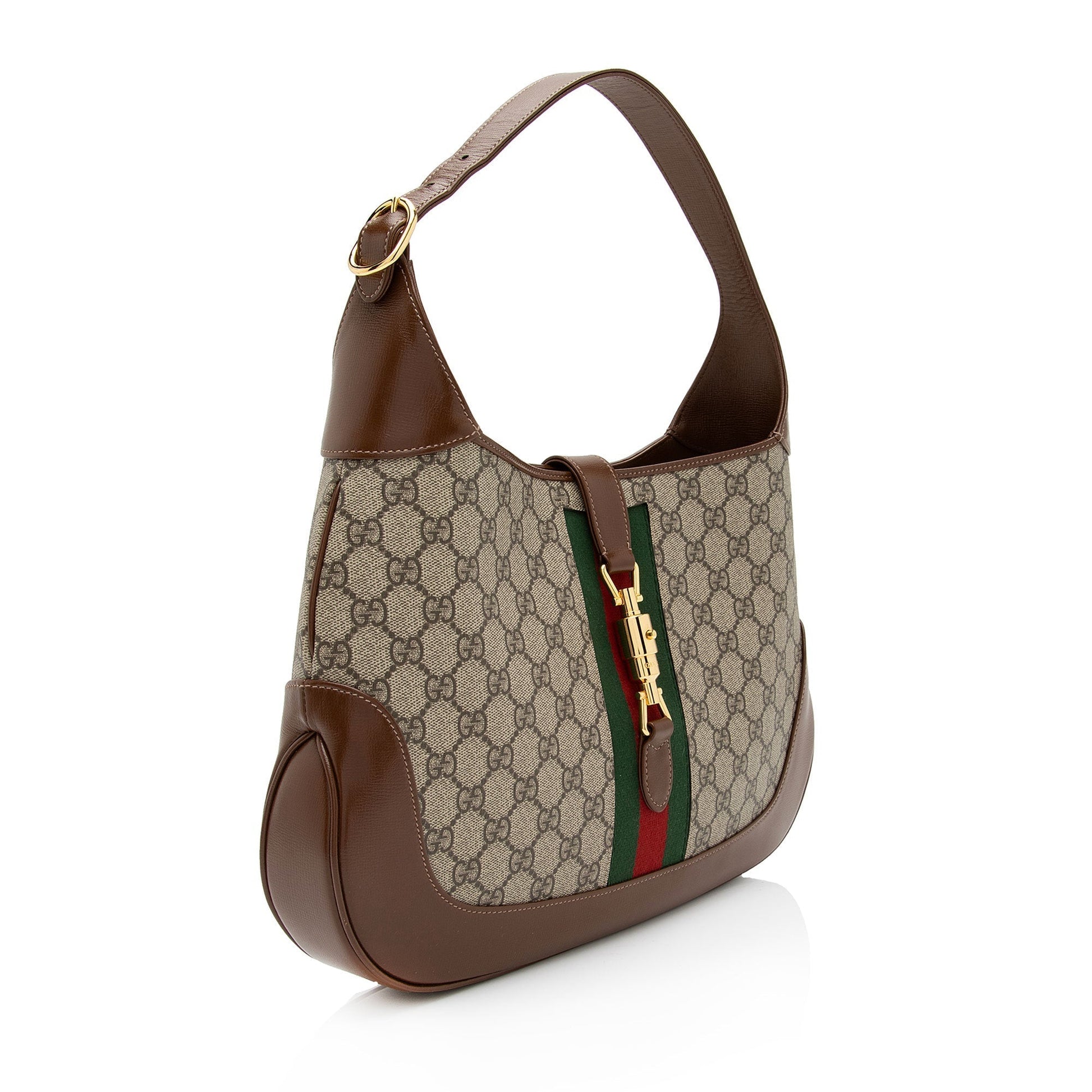 Gucci GG Supreme Jackie SHF-TnWsAF Leather Canvas Nylon Brown Crossbody Bag