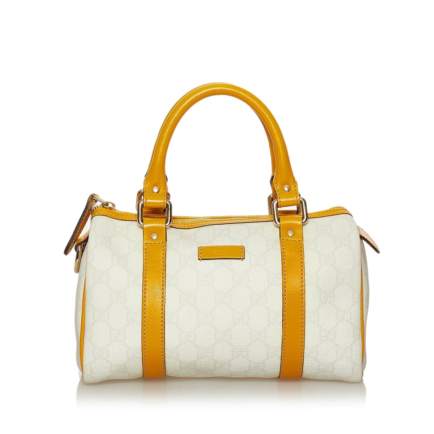 Gucci GG Supreme Joy Boston SHG Canvas White Brown Satchel Bag