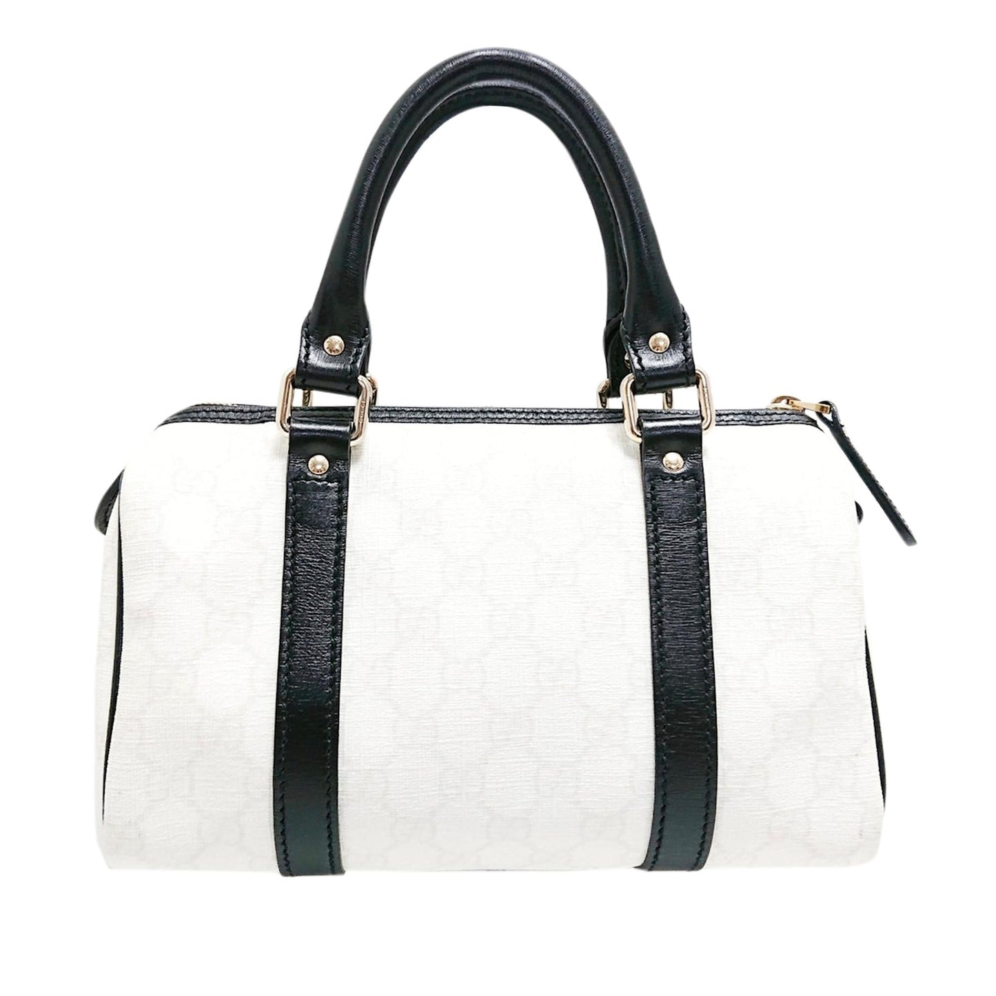 Gucci GG Supreme Joy Boston SHG Canvas Black White Satchel Bag Bag Shg