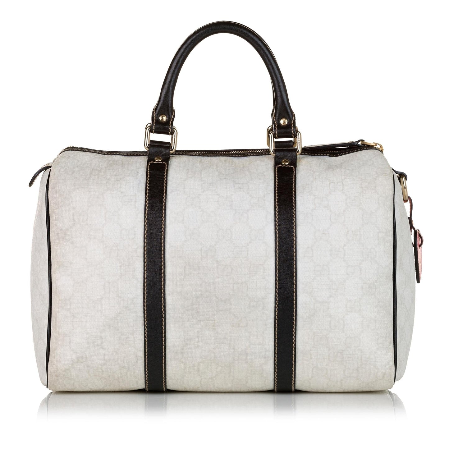 Gucci GG Supreme Joy Boston SHG Canvas Calf Black White Satchel Bag