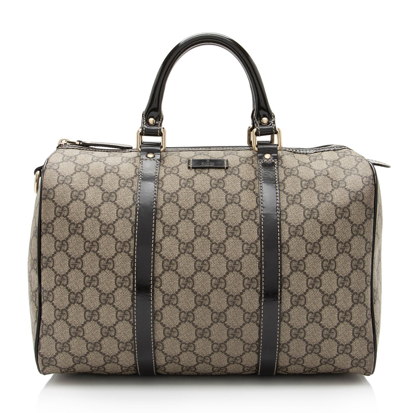 Gucci GG Supreme Joy Boston SHF-AS5z94 Leather Canvas Patent Brown Satchel Bag