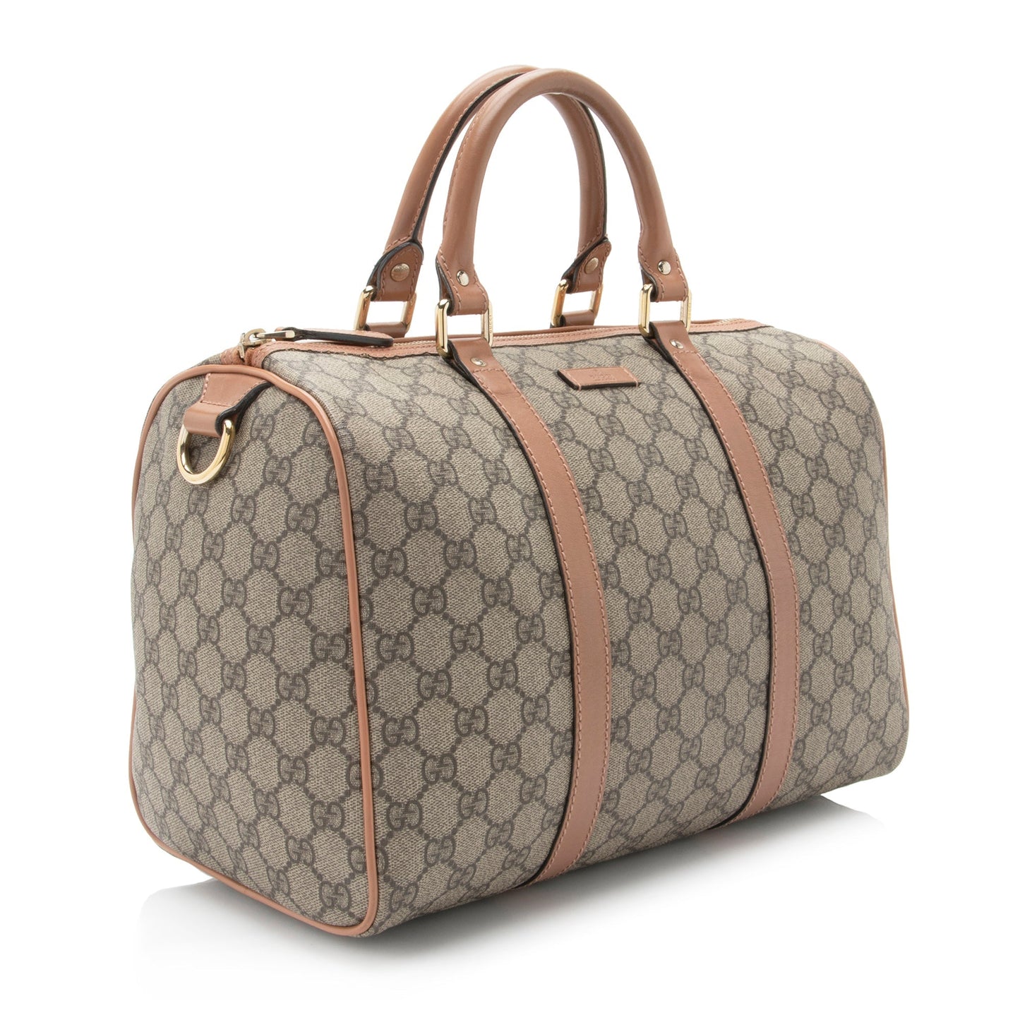 Gucci GG Supreme Joy Boston SHF-YCXPf7 Leather Canvas Brown Satchel Bag