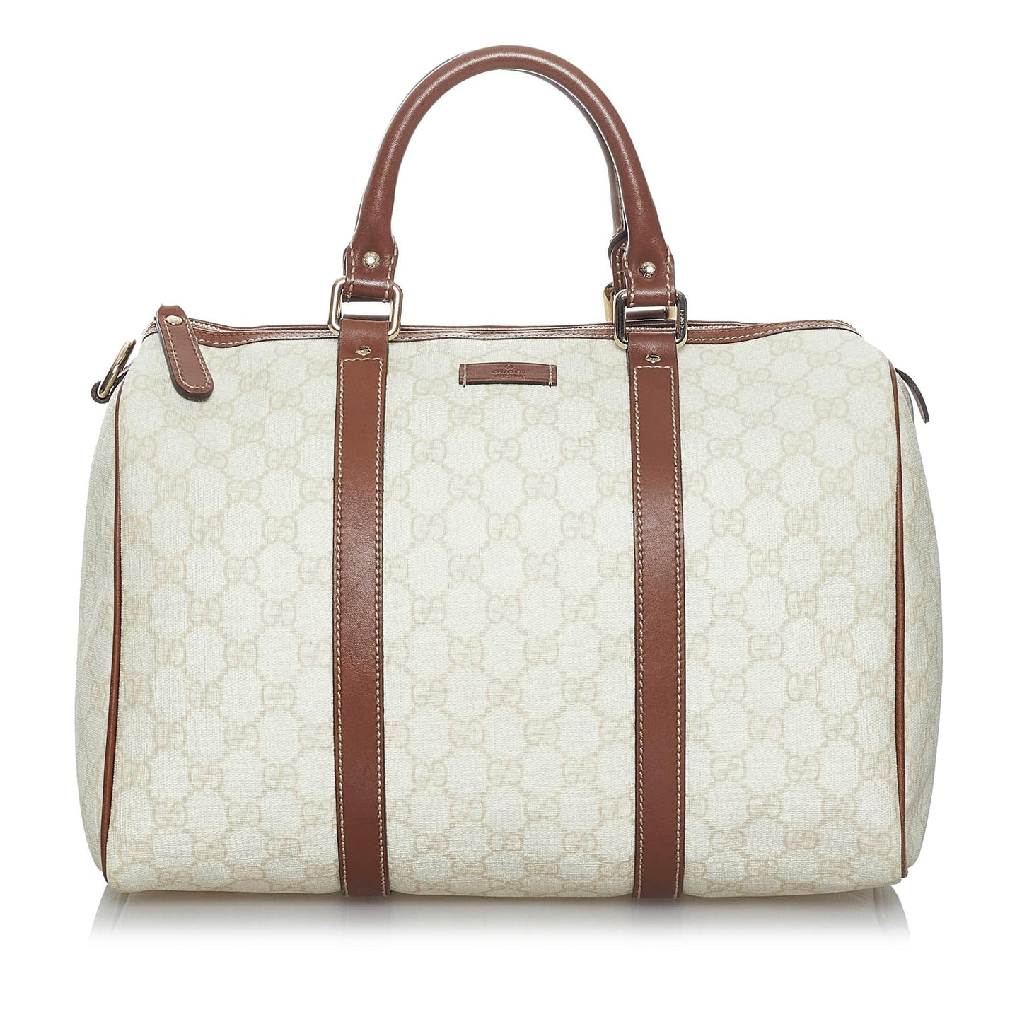 Gucci GG Supreme Joy Boston SHG Canvas White Satchel Bag