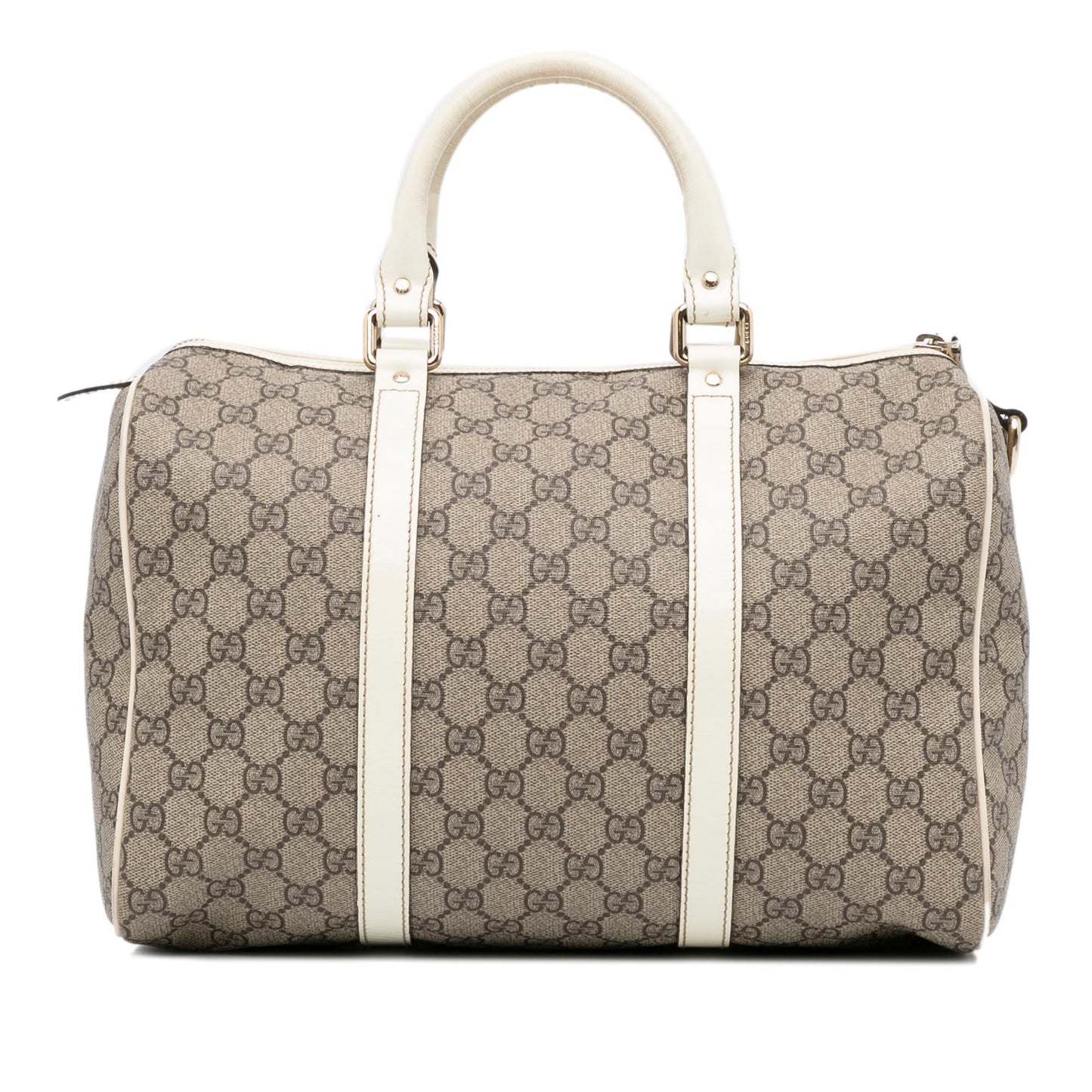 Gucci GG Supreme Joy Boston SHG-fZoWr0 Canvas Calf White Brown Satchel Bag