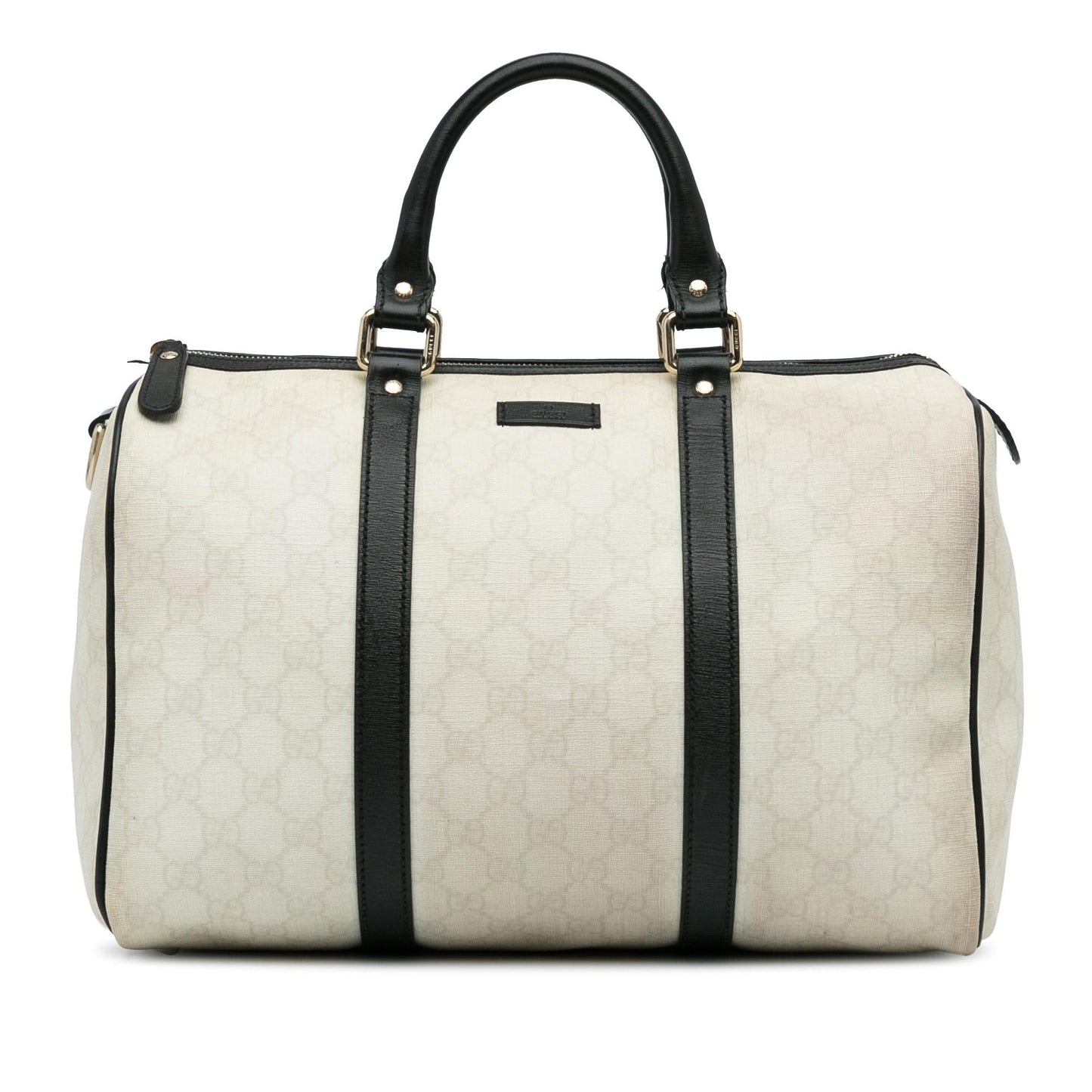 Gucci GG Supreme Joy Boston SHG-ZYhm7U Canvas Calf Black White Satchel Bag