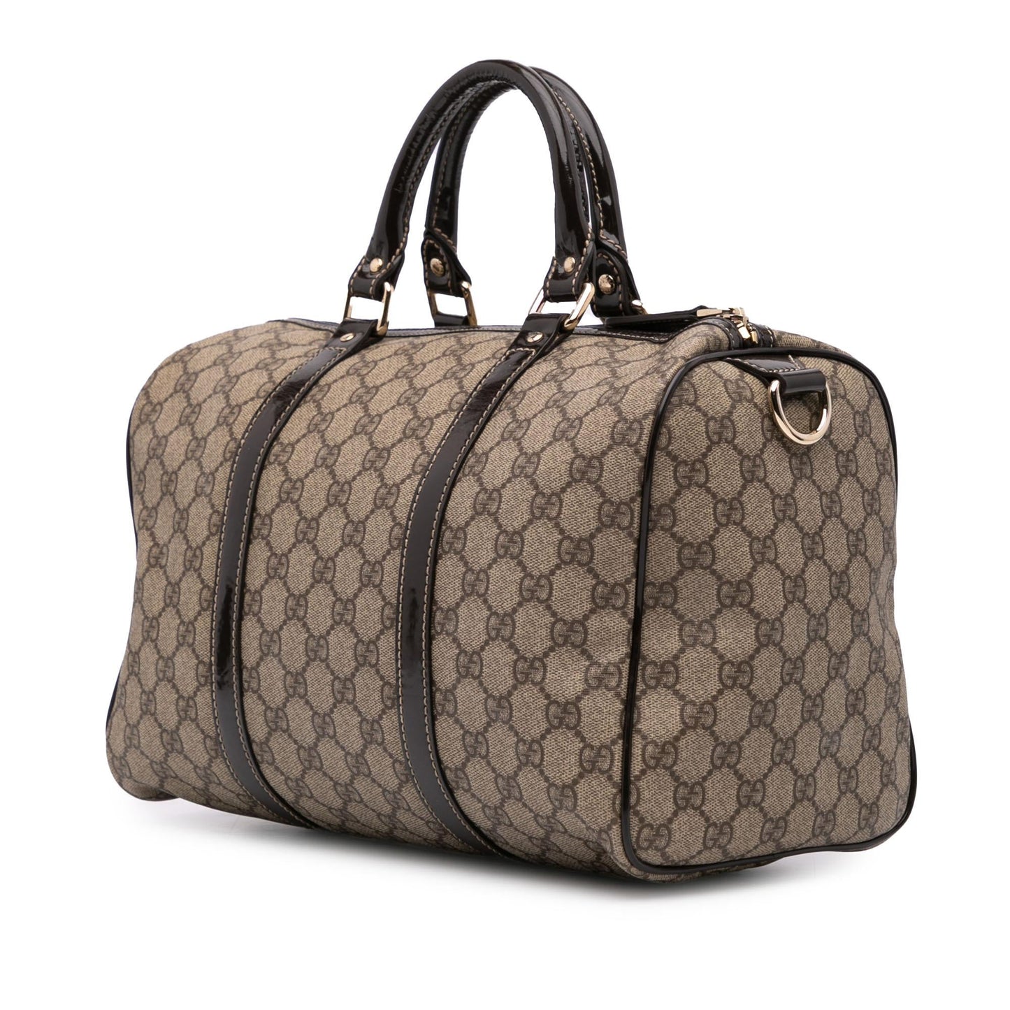 Gucci GG Supreme Joy Boston Canvas Calf Brown Satchel Bag Boston 1