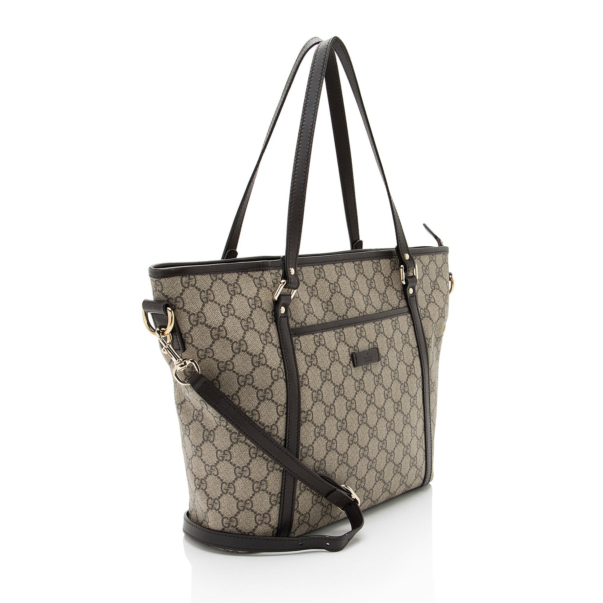 Gucci GG Supreme Joy SHF-xoEhXO Leather Canvas Brown Beige Tote Bag