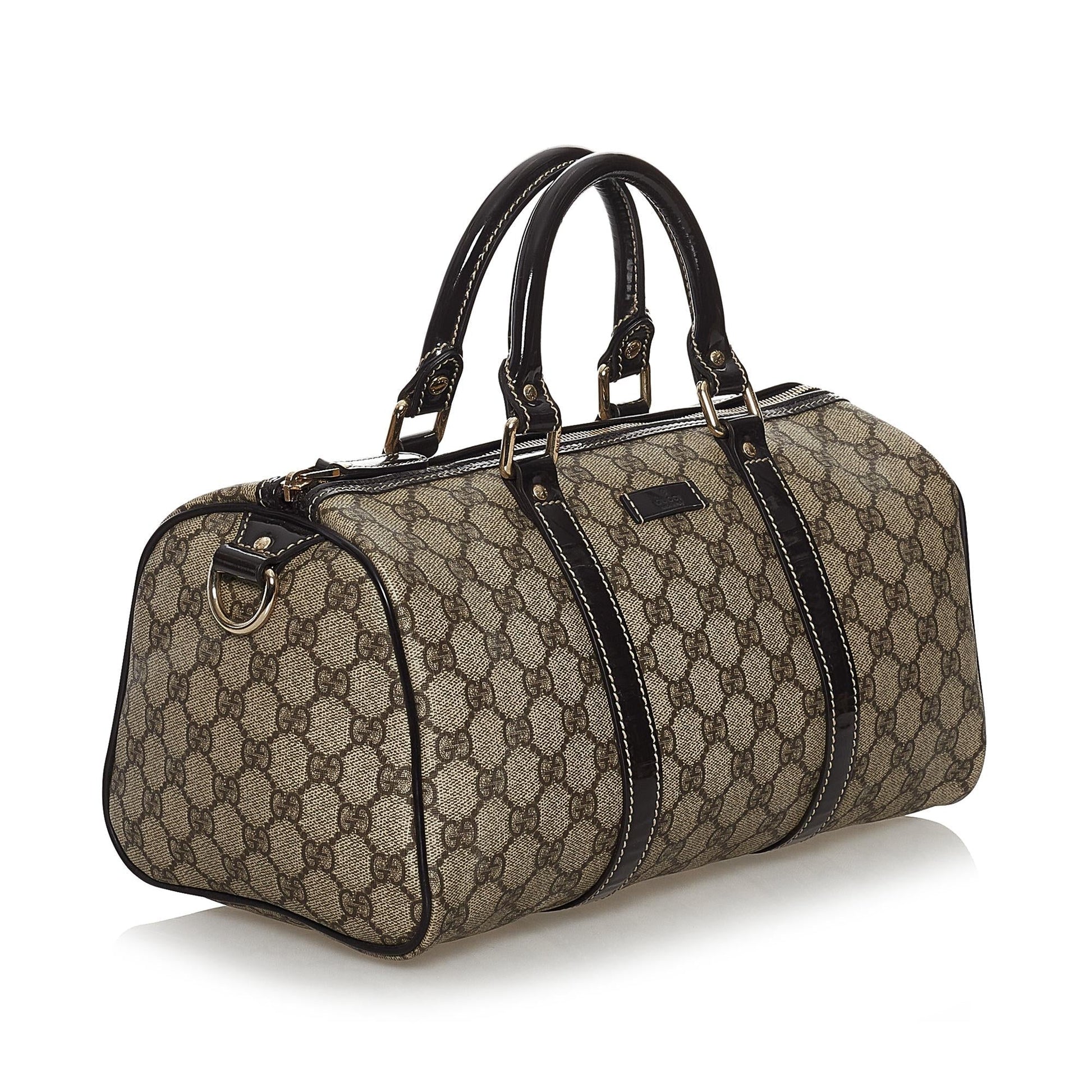 Gucci GG Supreme Joy SHG Canvas Black Brown Satchel Bag