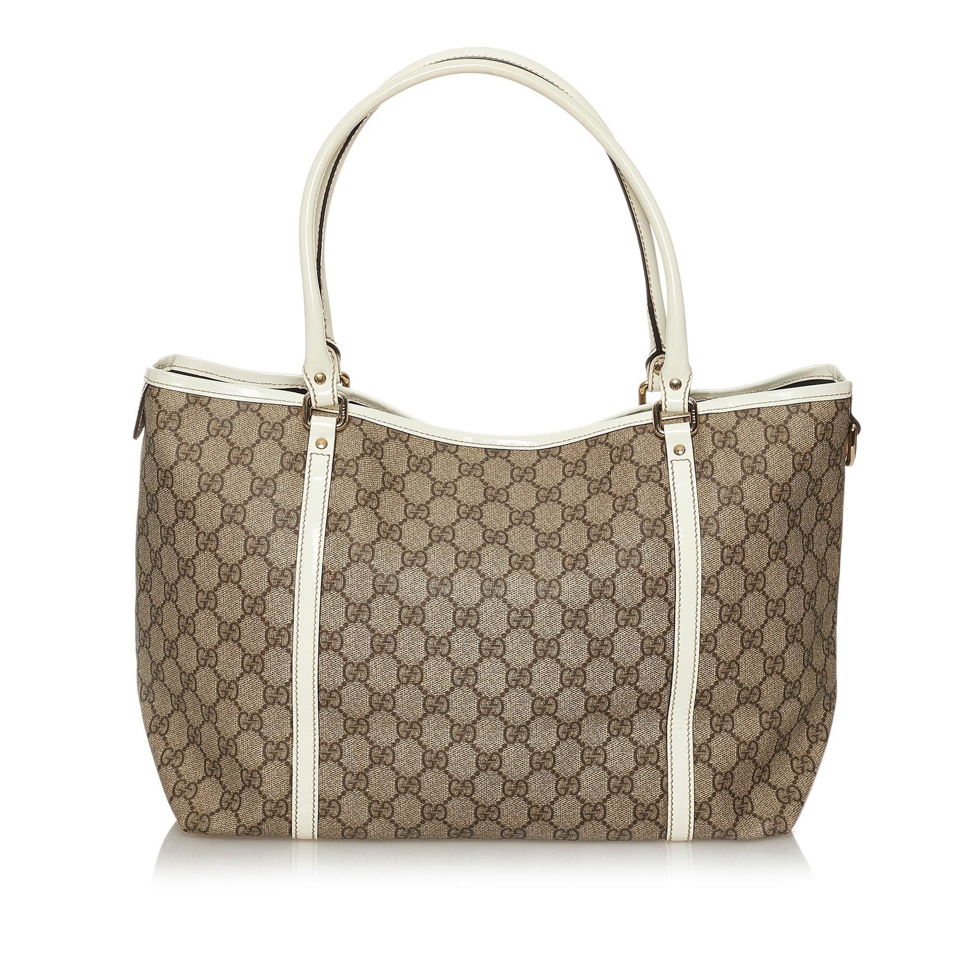 Gucci GG Supreme Joy SHG Canvas White Brown Tote Bag Bag Shg