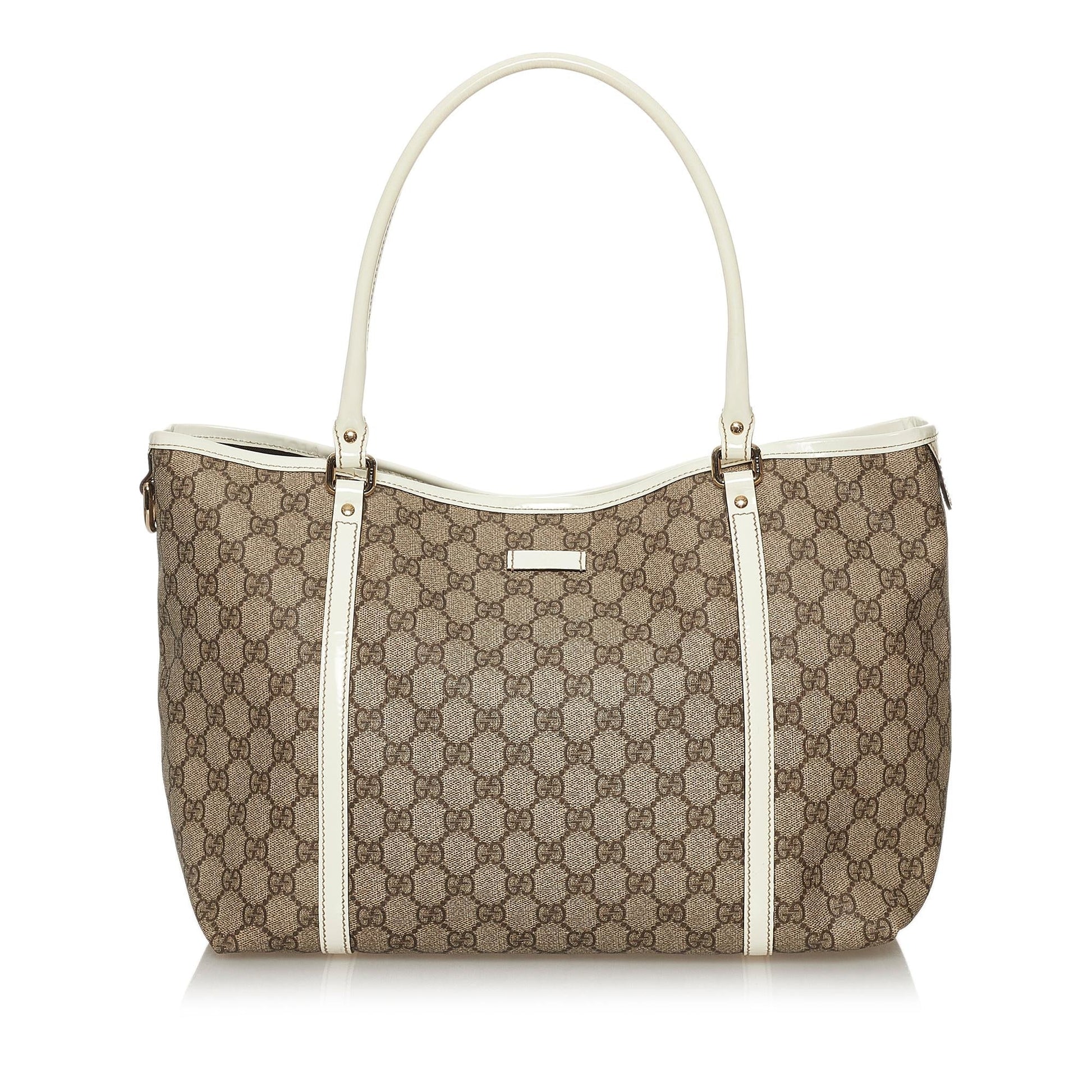 Gucci GG Supreme Joy SHG Canvas White Brown Tote Bag Bag Shg