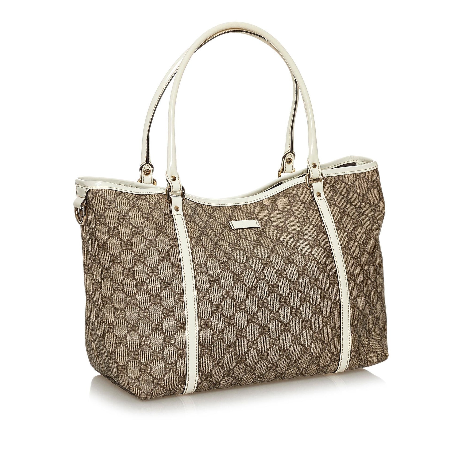 Gucci GG Supreme Joy SHG Canvas White Brown Tote Bag Bag Shg