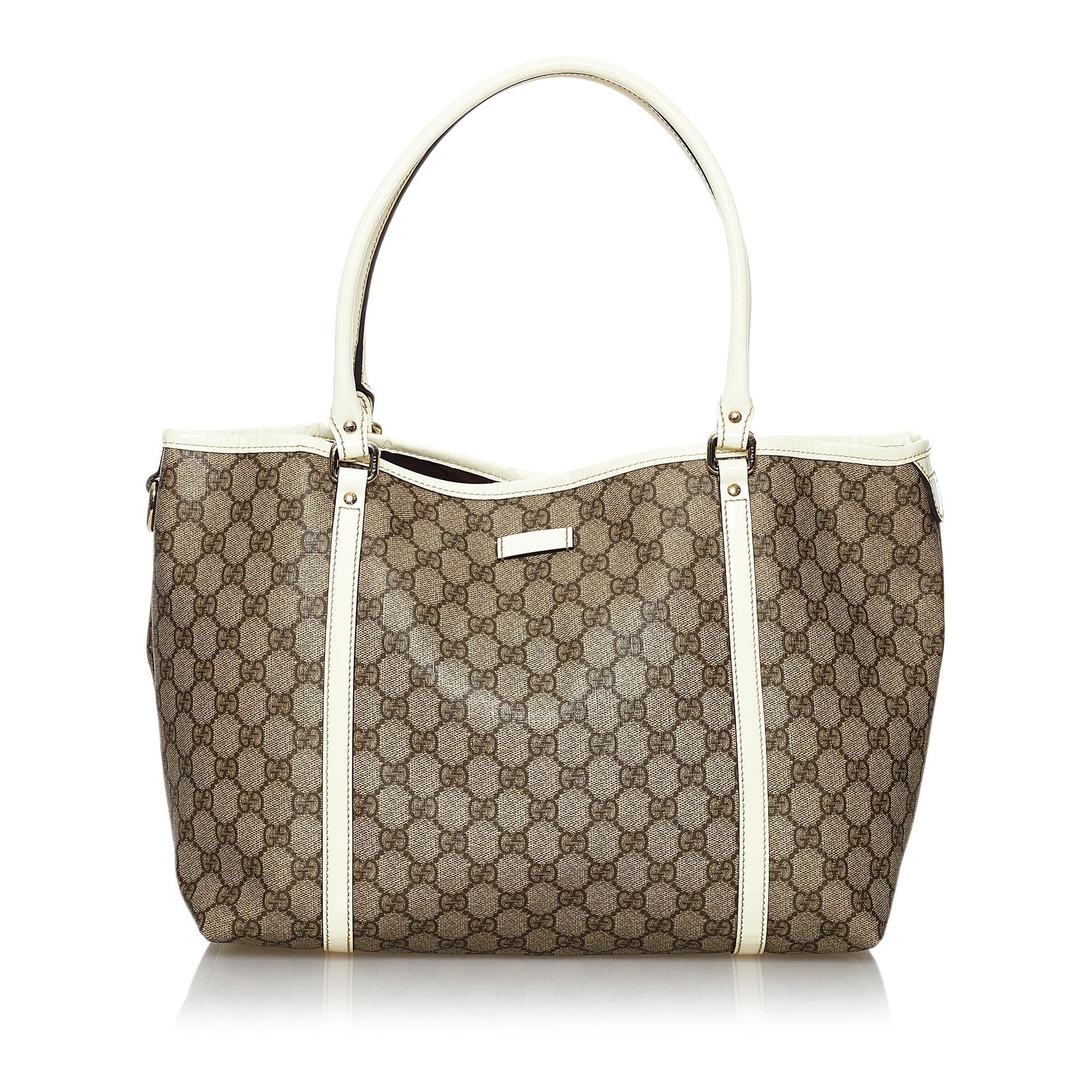 Gucci GG Supreme Joy SHG Canvas White Brown Tote Bag 3