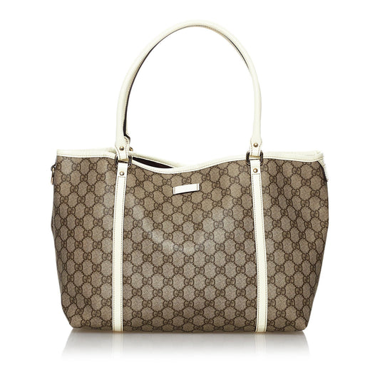 Gucci GG Supreme Joy SHG Canvas White Brown Tote Bag 3