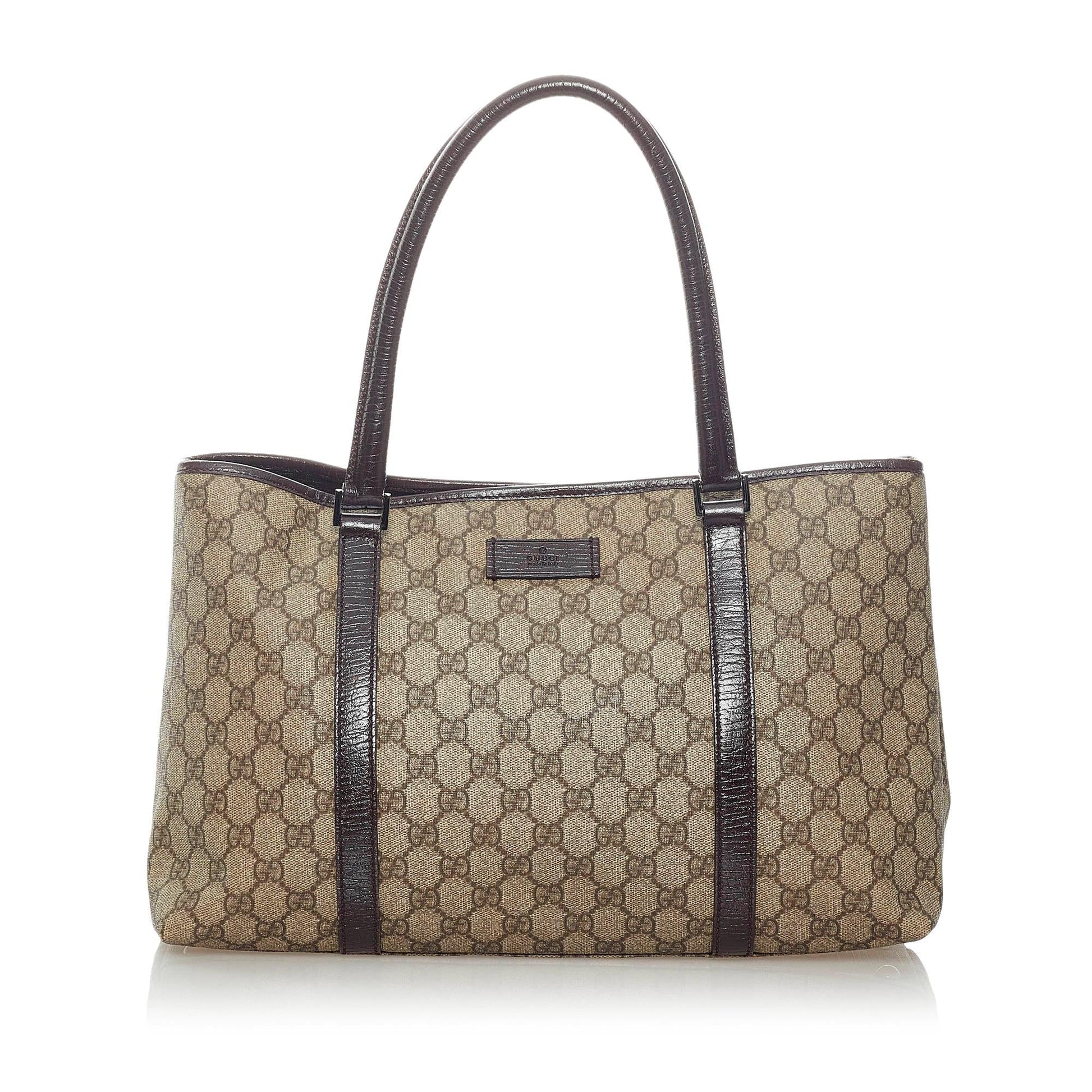 Gucci GG Supreme Joy SHG Canvas Calf Brown Tote Bag