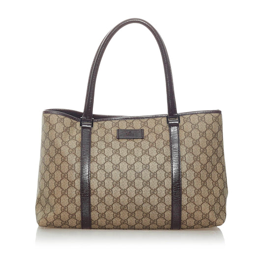 Gucci GG Supreme Joy SHG Canvas Calf Brown Tote Bag