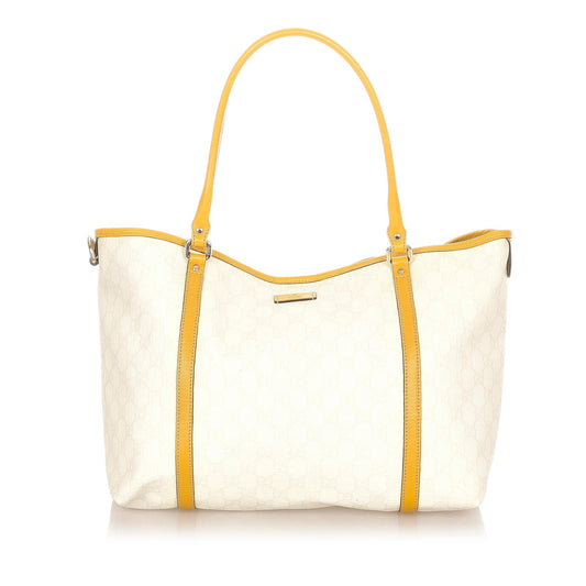 Gucci GG Supreme Joy SHG Canvas White Brown Tote Bag