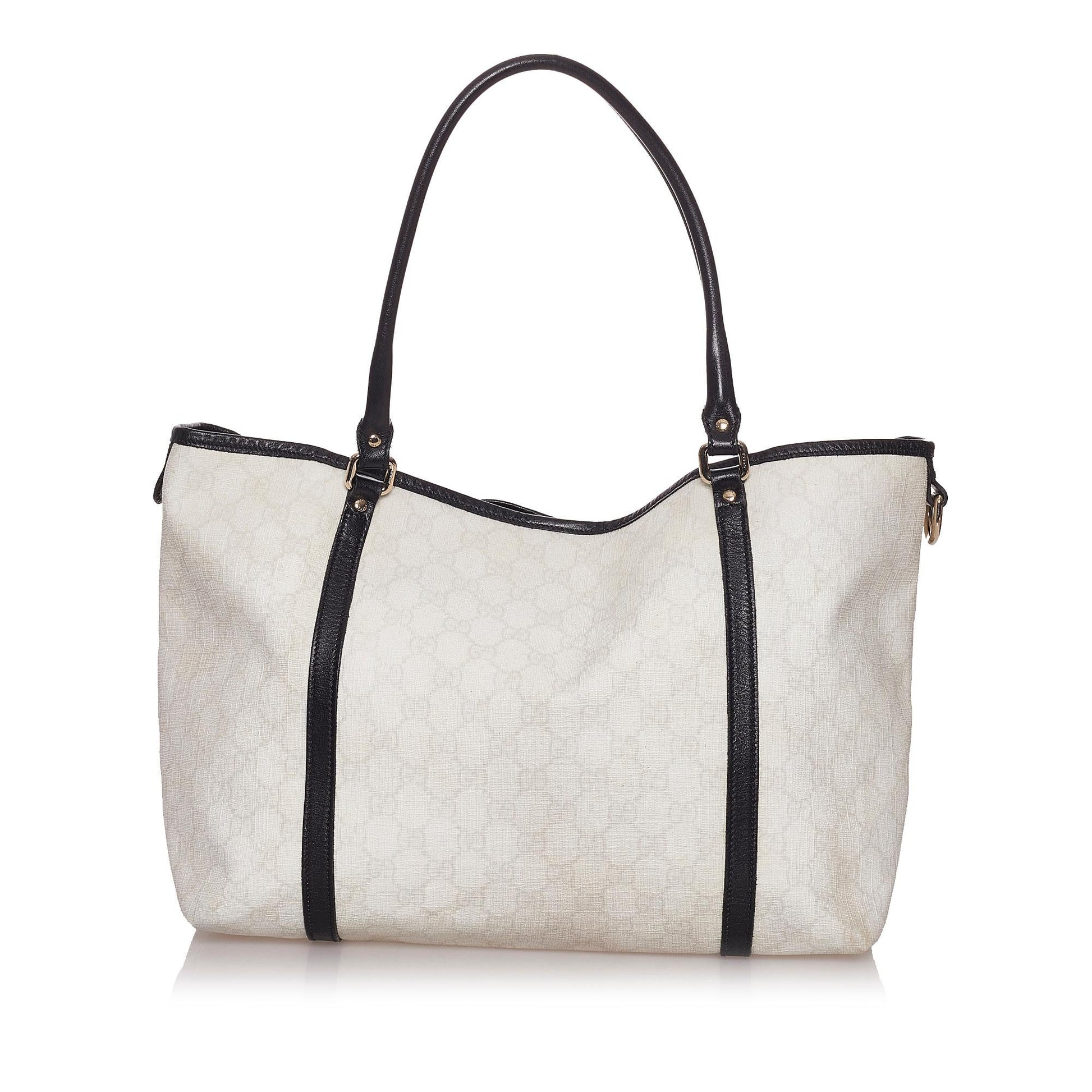 Gucci GG Supreme Joy SHG Canvas Calf Black White Tote Bag