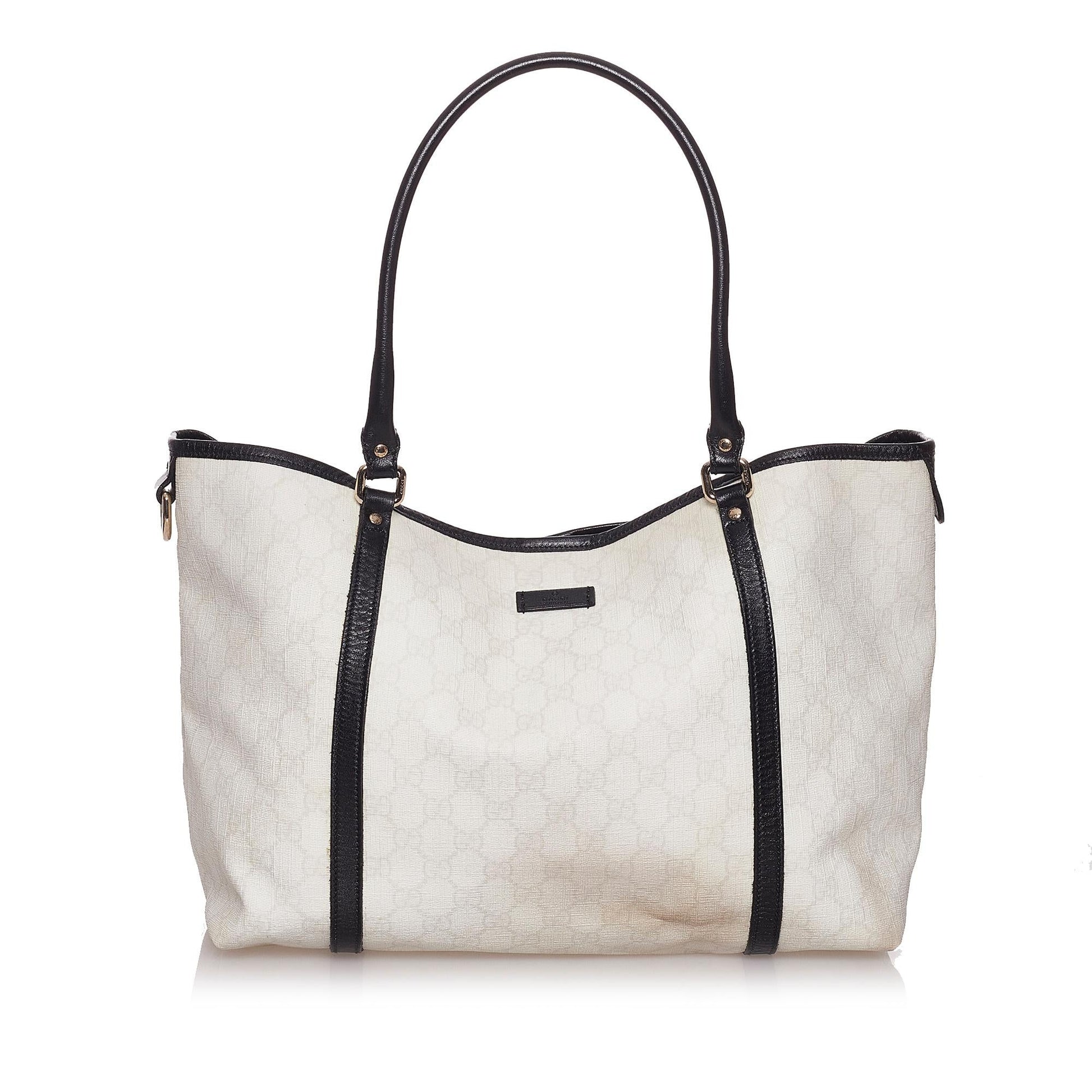 Gucci GG Supreme Joy SHG Canvas Calf Black White Tote Bag