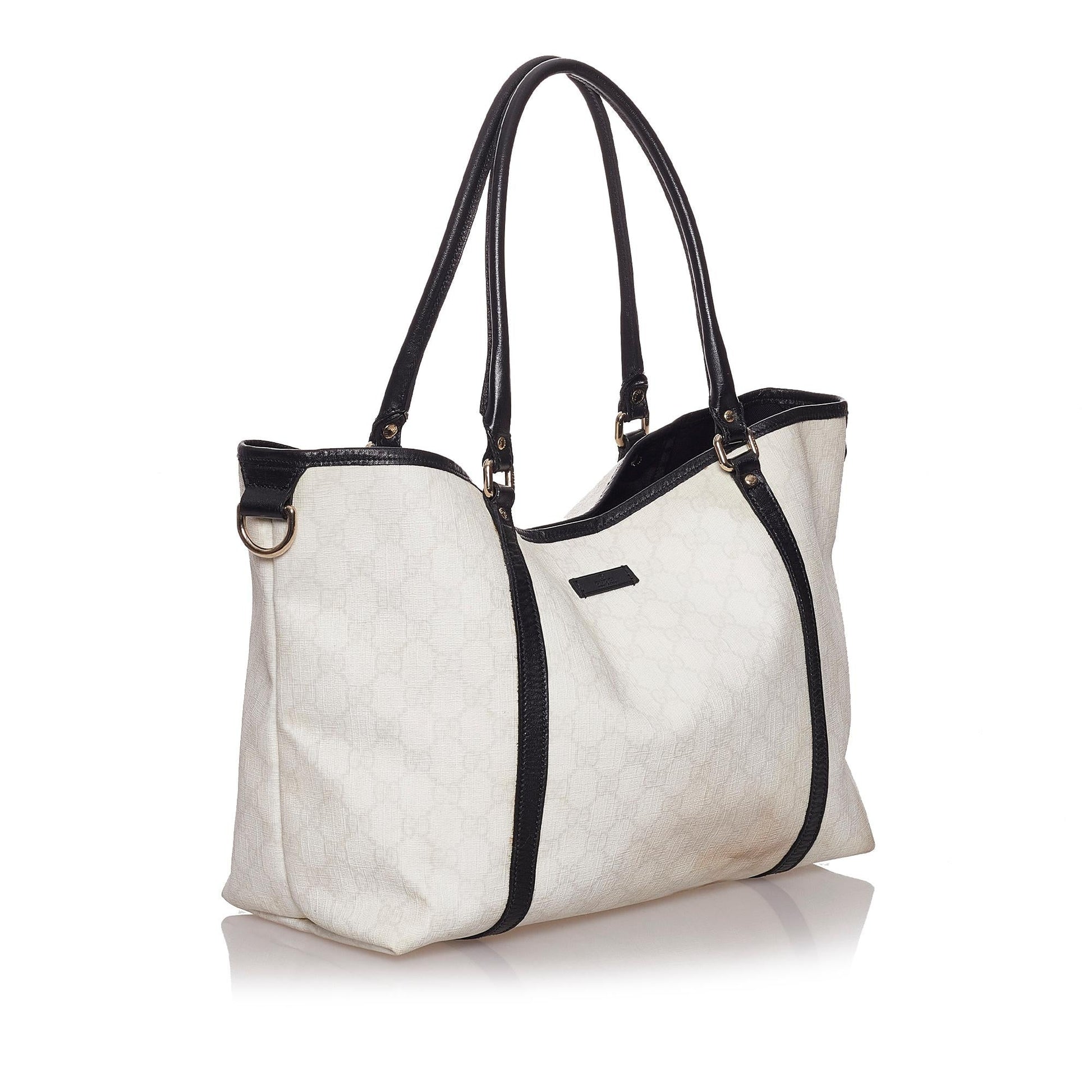 Gucci GG Supreme Joy SHG Canvas Calf Black White Tote Bag