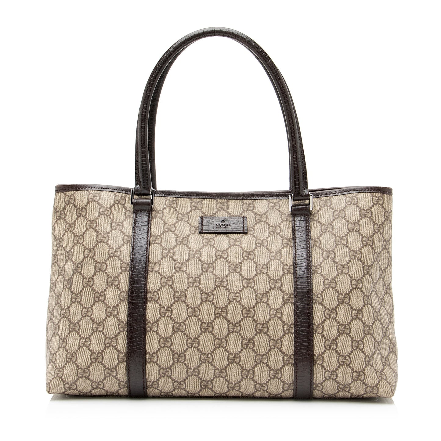 Gucci GG Supreme Joy SHF Leather Canvas Brown Beige Tote Bag Tote Shf