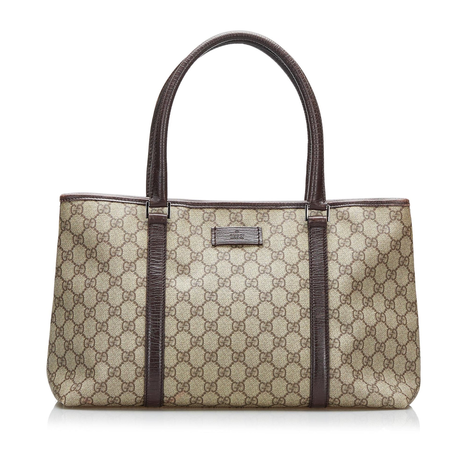 Gucci GG Supreme Joy SHG-BN5jjQ Canvas Calf Brown Tote Bag
