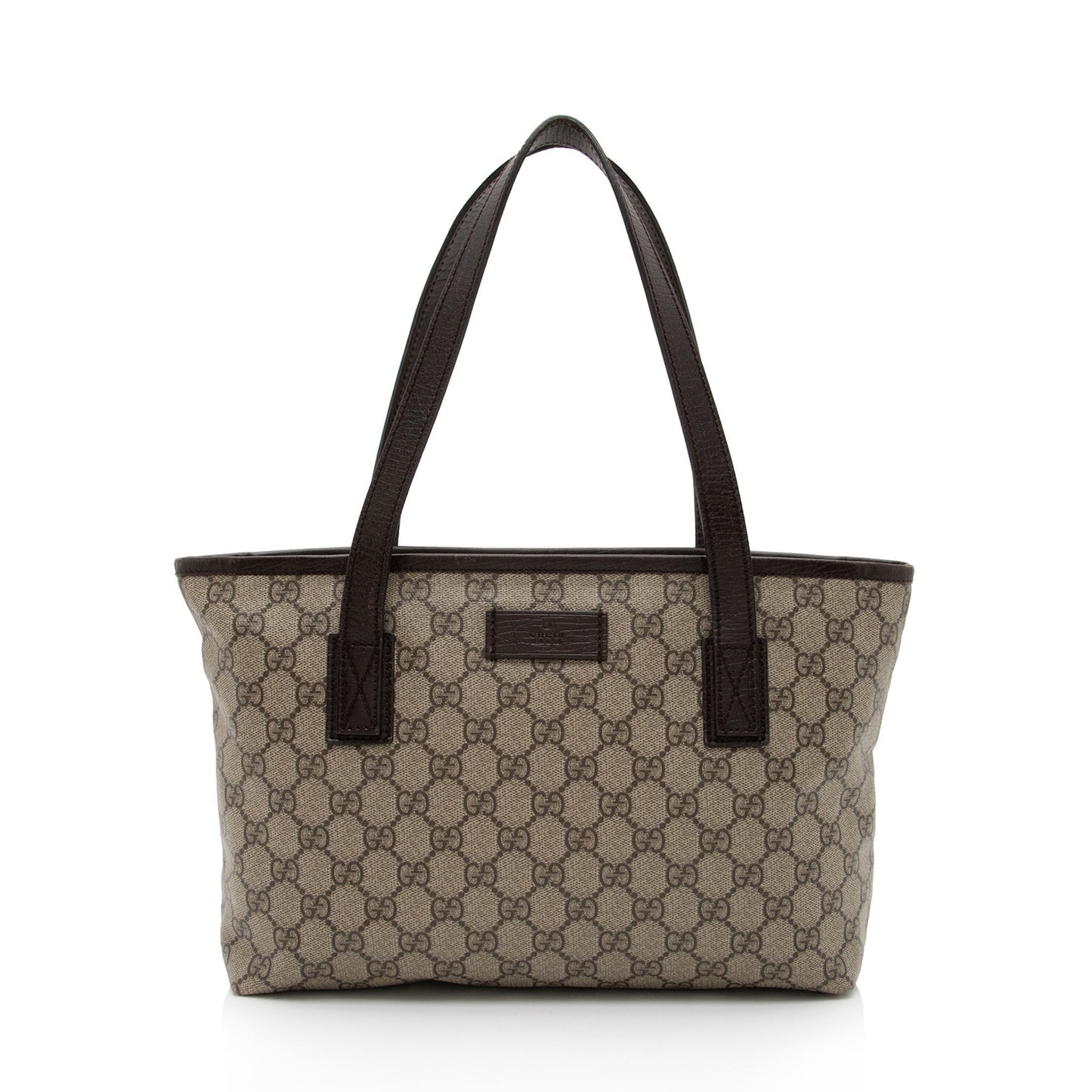 Gucci GG Supreme Joy SHF-QdfK4v Leather Canvas Brown Beige Tote Bag