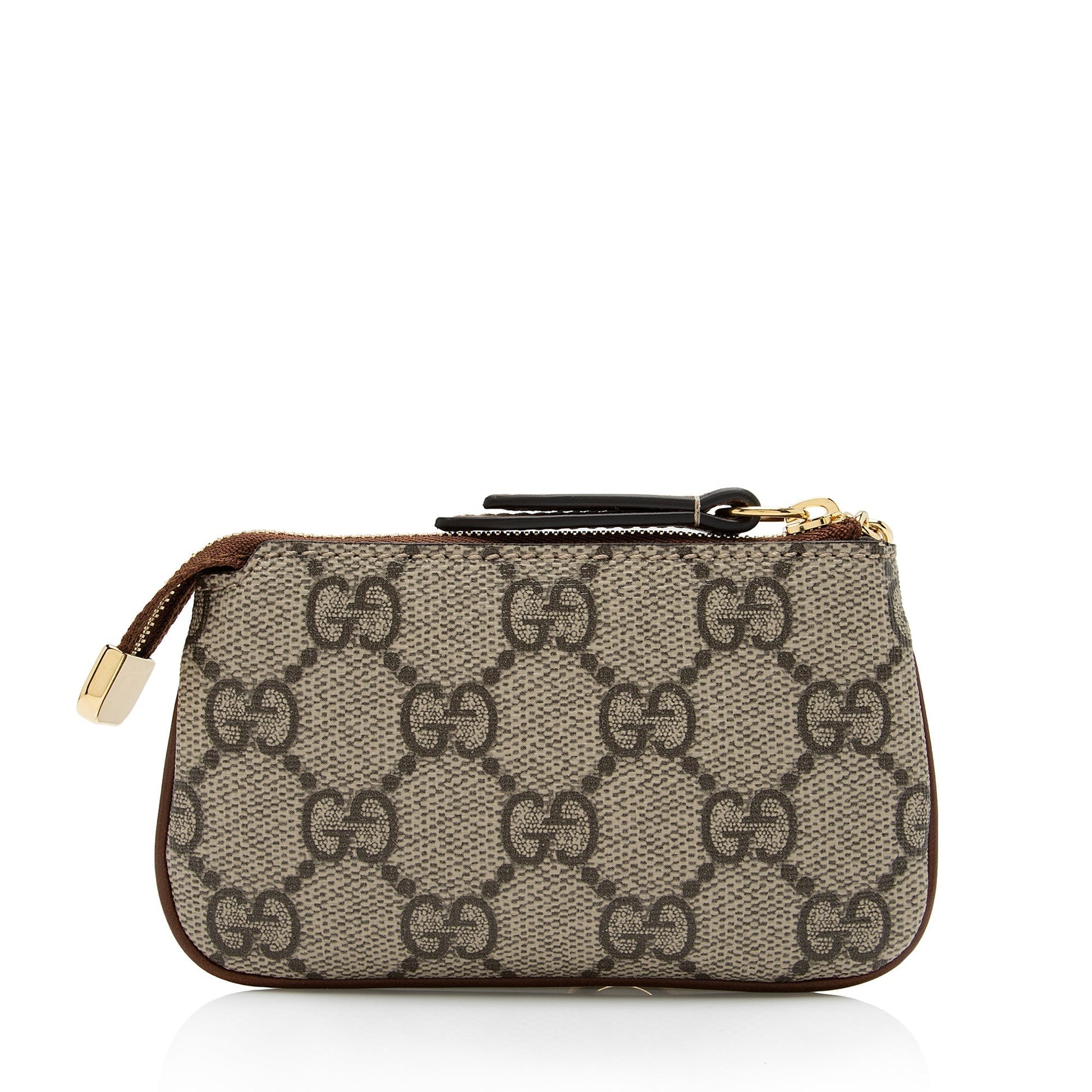 Gucci GG Supreme Key Pouch SHF-zSVNxr Leather Canvas Brown Beige Accessory