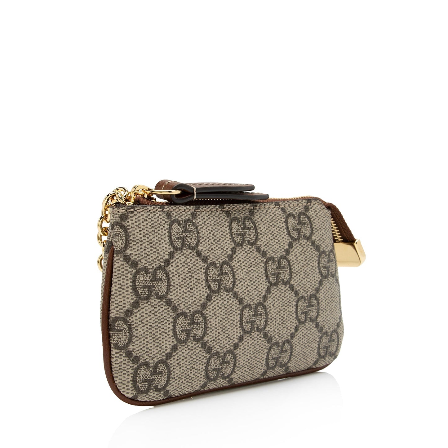 Gucci GG Supreme Key Pouch SHF-zSVNxr Leather Canvas Brown Beige Accessory