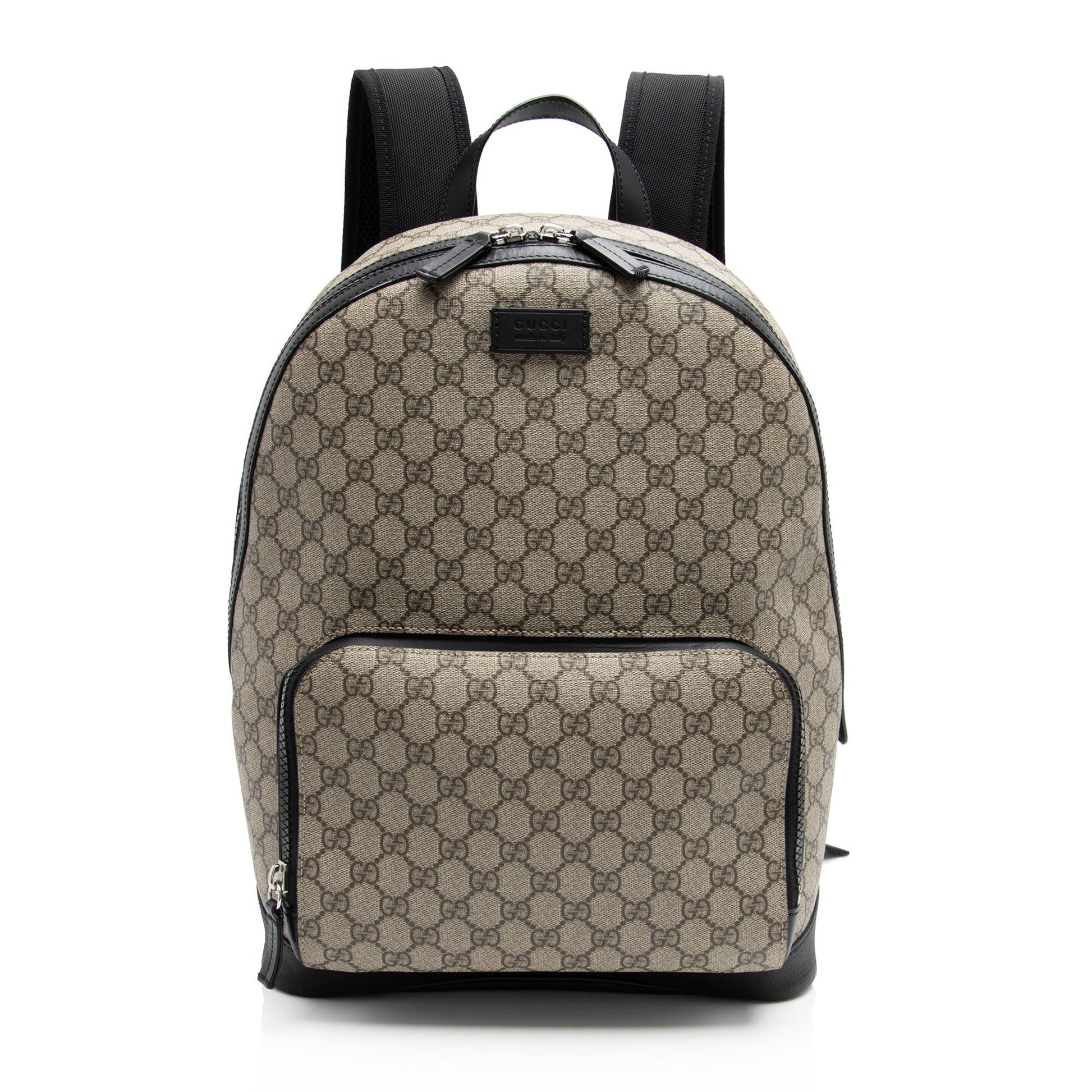 Gucci GG Supreme Backpack SHF-IMCi1i Leather Canvas Nylon Black Shoulder Bag
