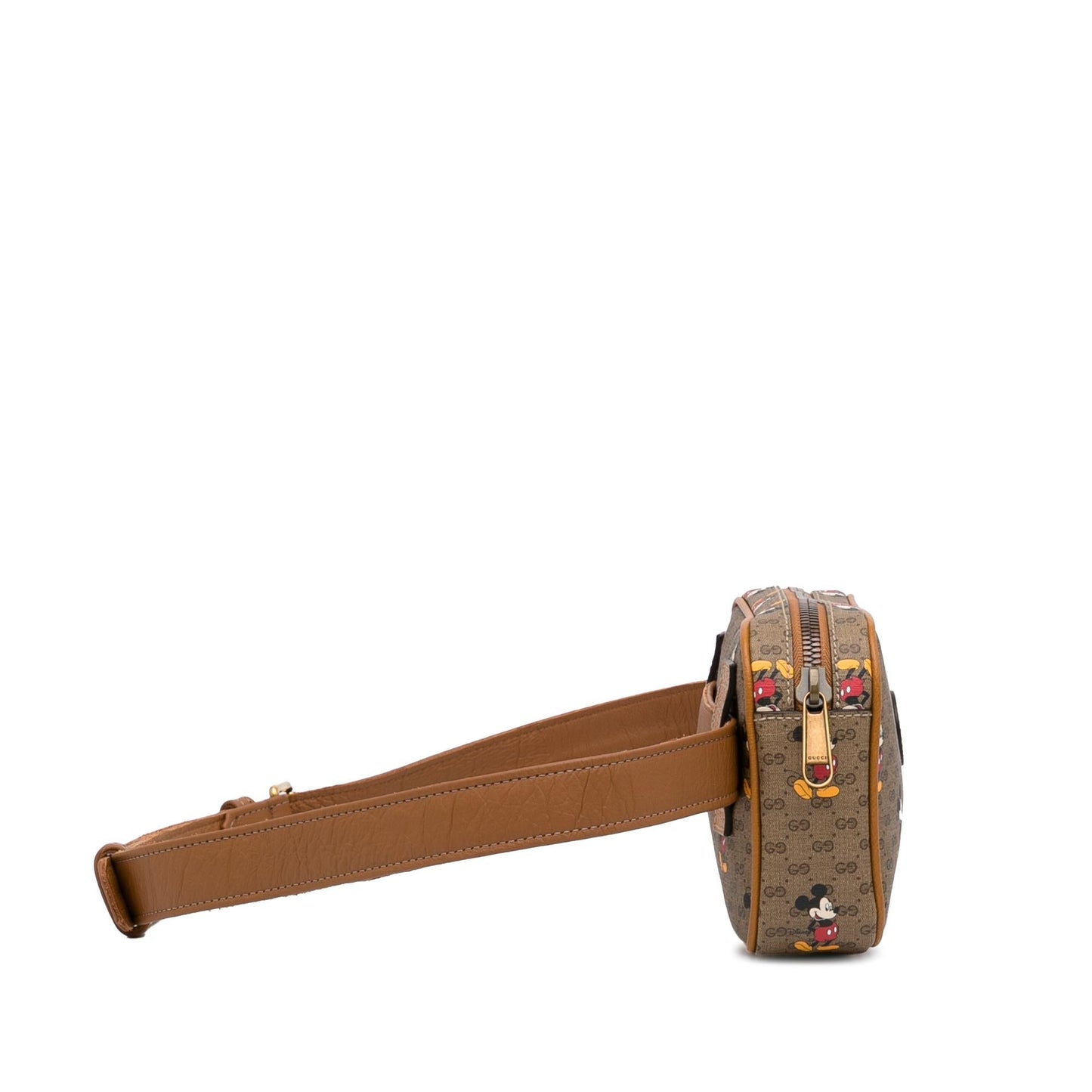 Gucci GG Supreme Mickey Belt SHG-wmmSkK Canvas Brown Accessory