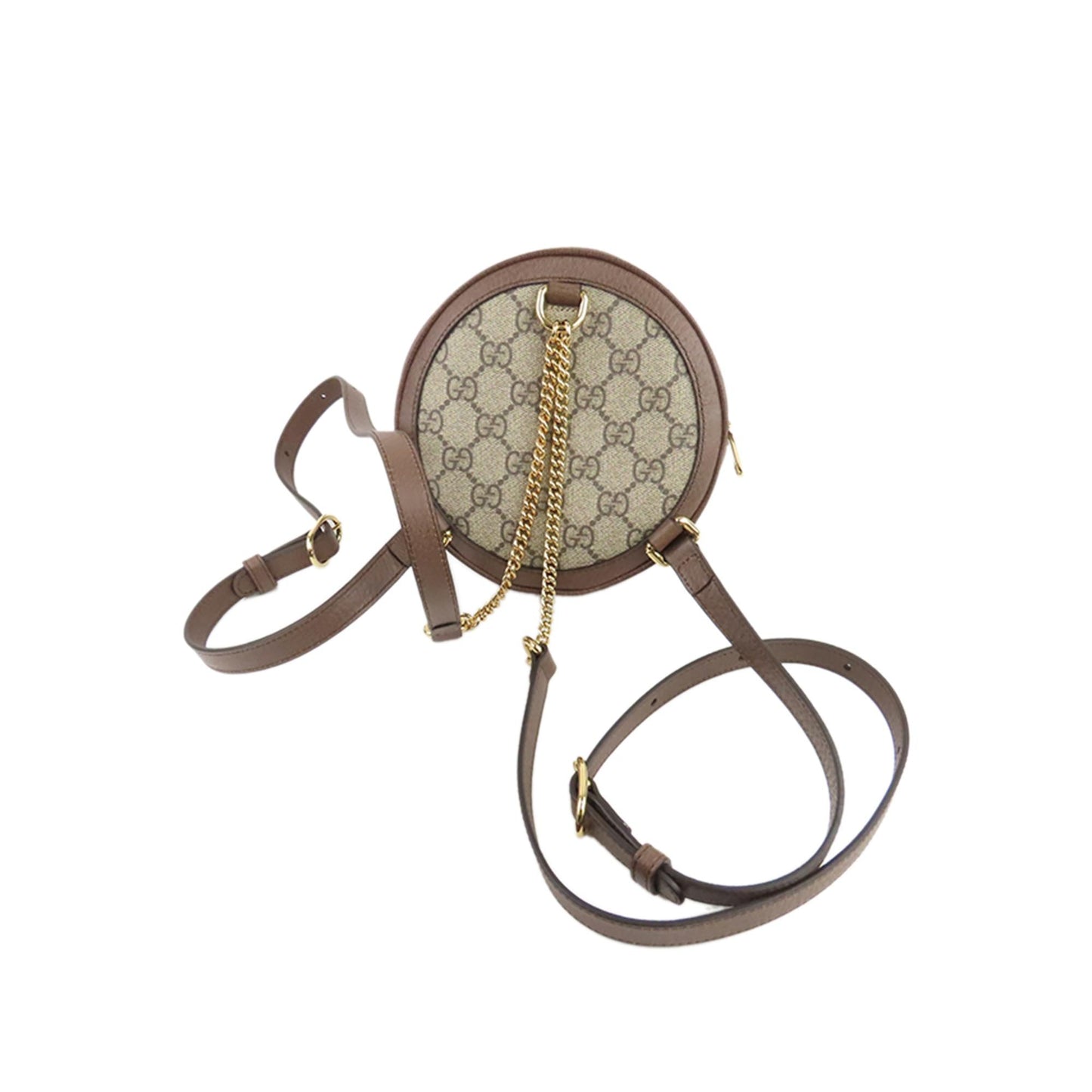 Gucci GG Supreme Round Ophidia Backpack Canvas Brown Mini