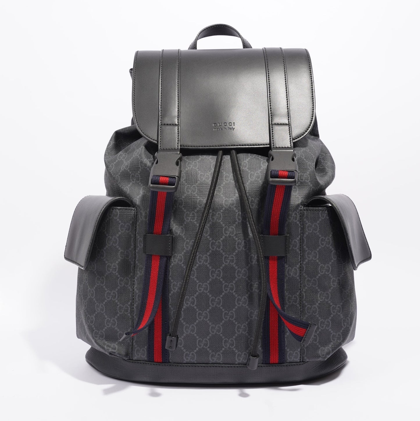 Gucci GG SUPREME APPIA WEB BACKPACK Monogram Calfskin