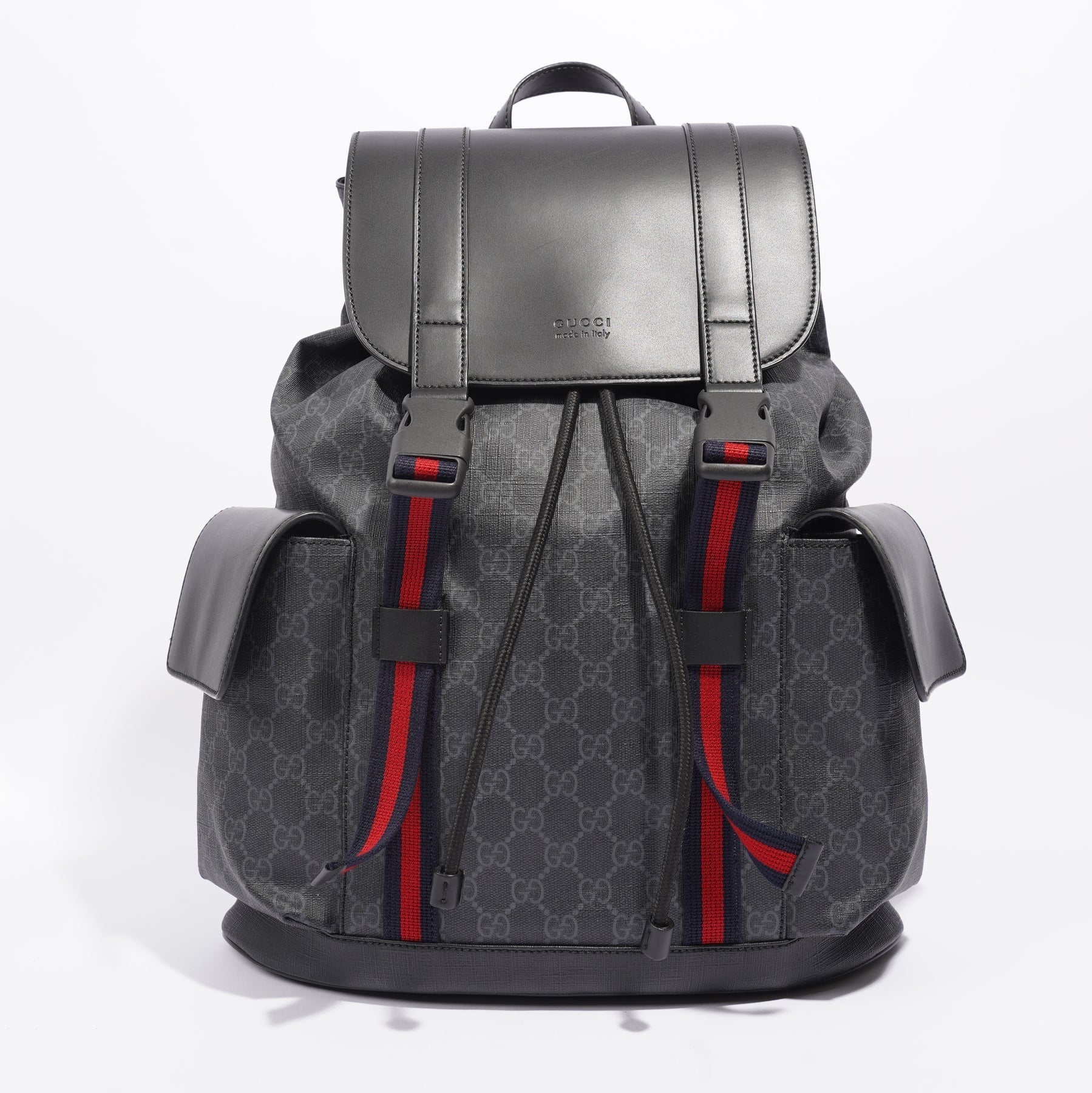 Gucci GG SUPREME APPIA WEB BACKPACK Monogram Calfskin