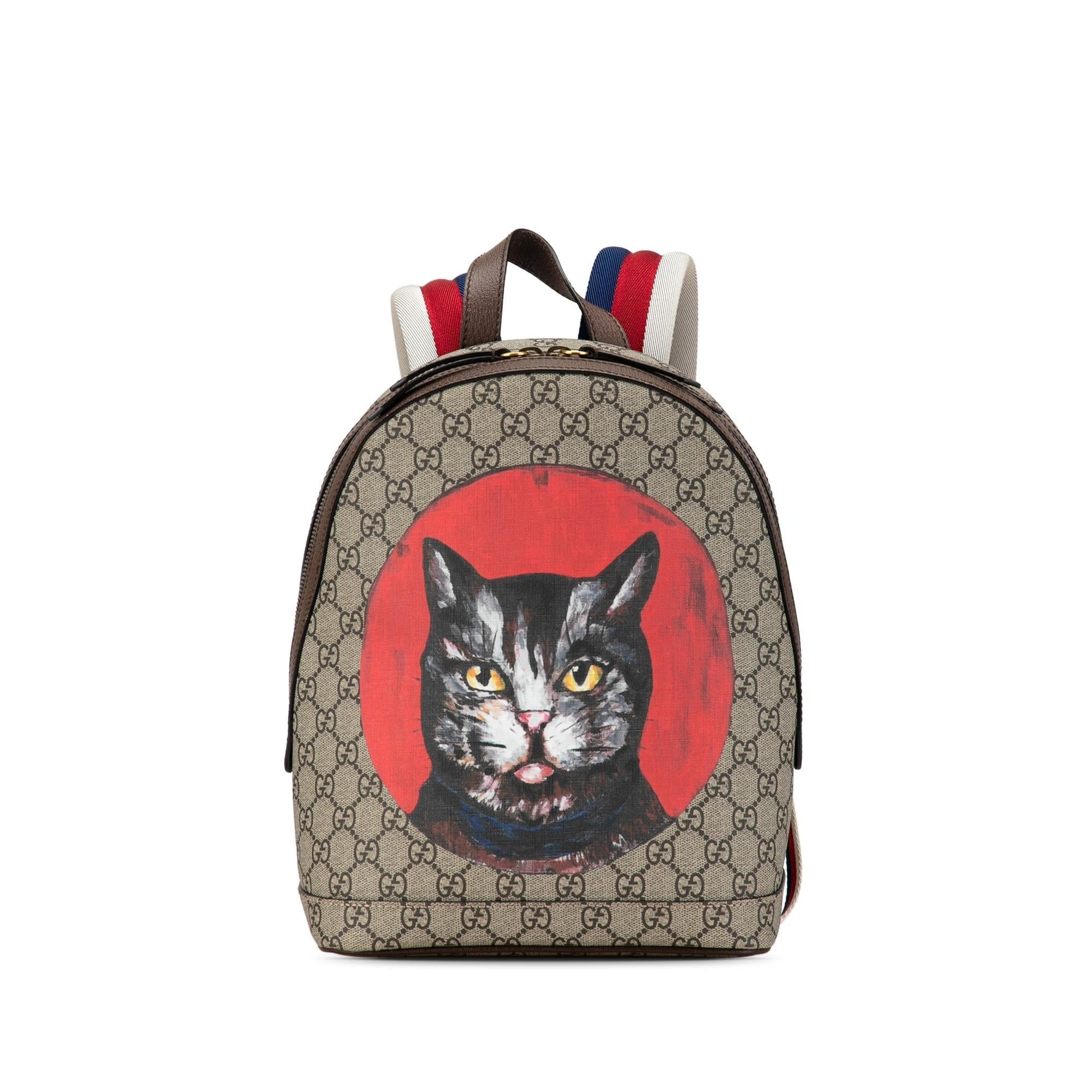 Gucci GG Supreme Mystic Cat Backpack Canvas Brown