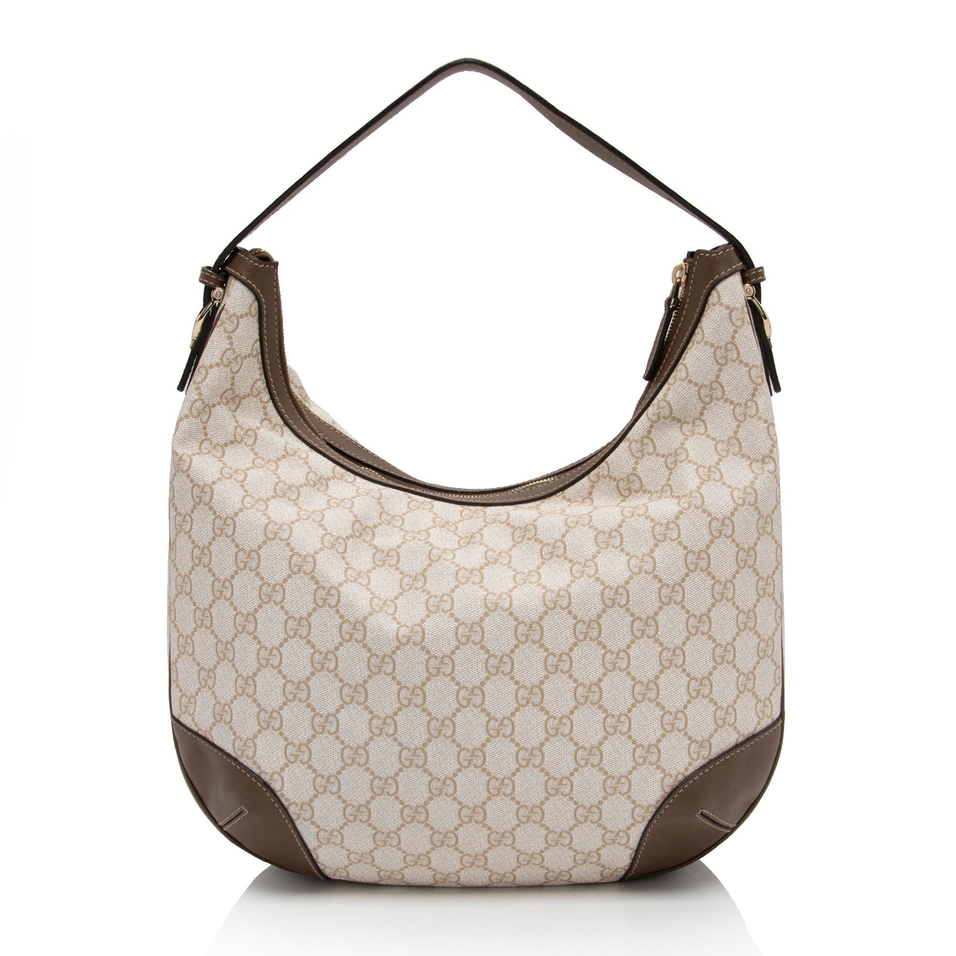 Gucci GG Supreme Nice SHF-O8S24J Leather Canvas Brown Beige Shoulder Bag